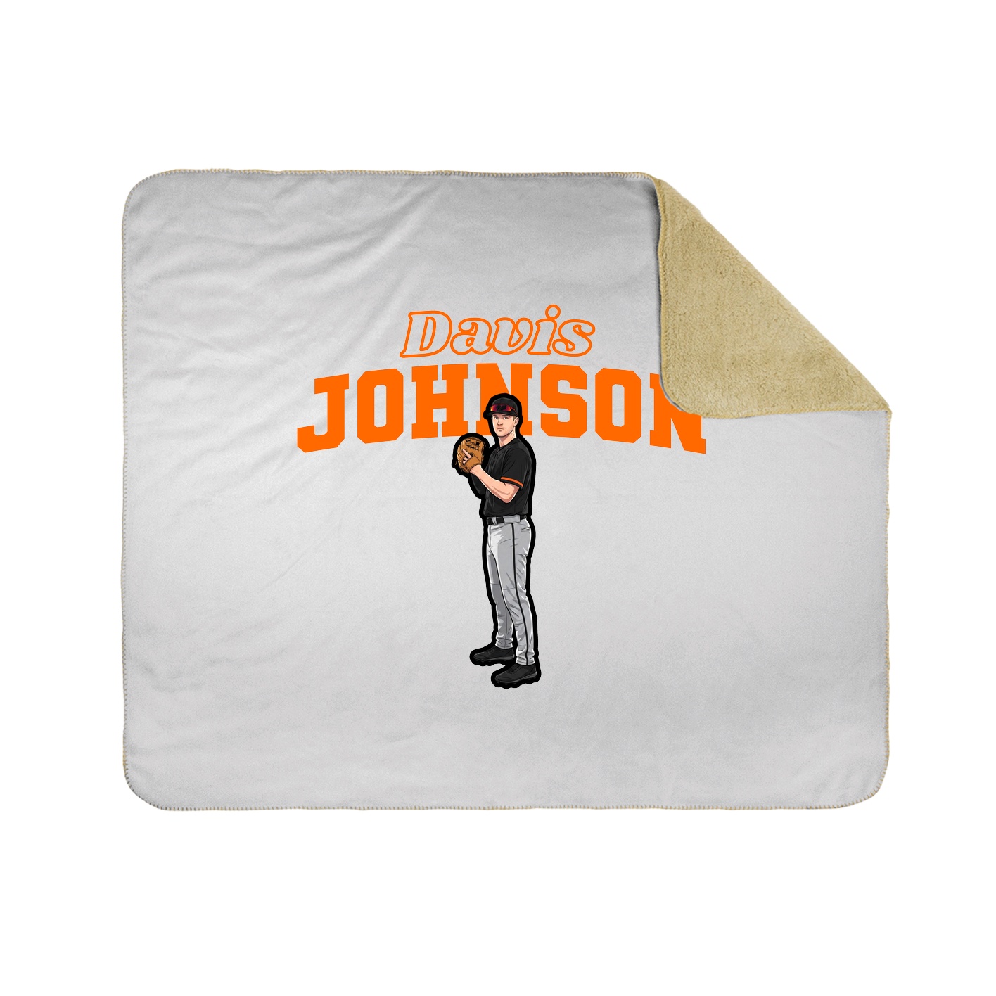Throw Blanket — Name Arch in White