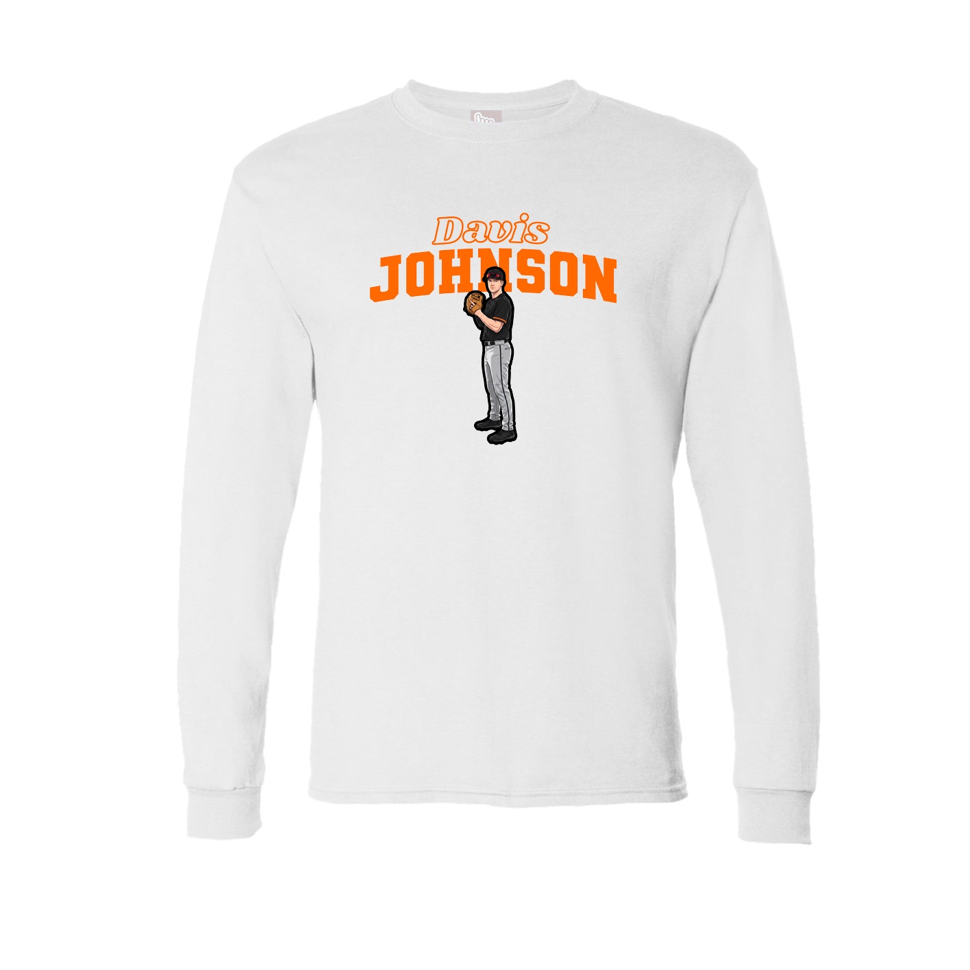 Long Sleeve Tee — Name Arch in White