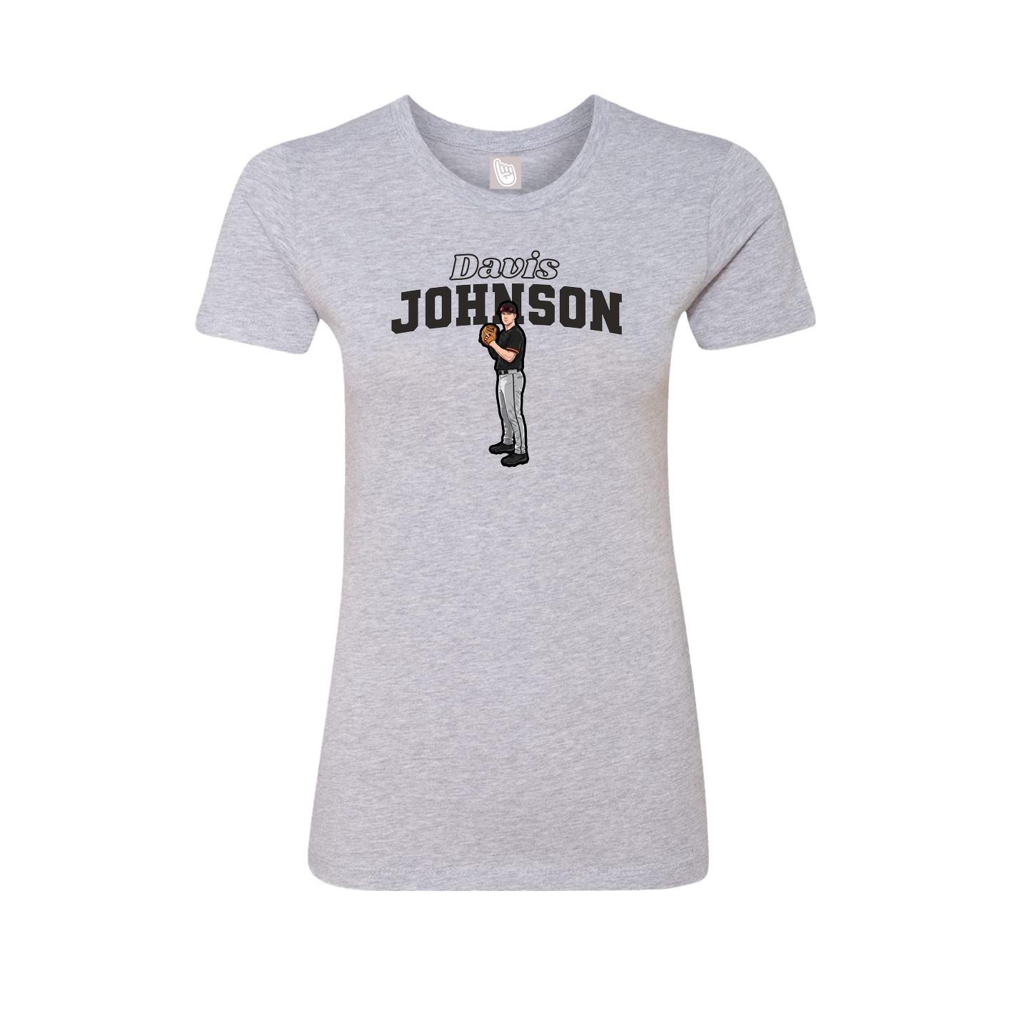 Womens Tee — Name Arch in Grey