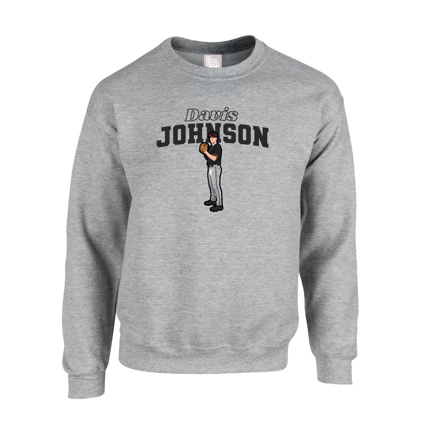 Fleece Crew — Name Arch in Grey