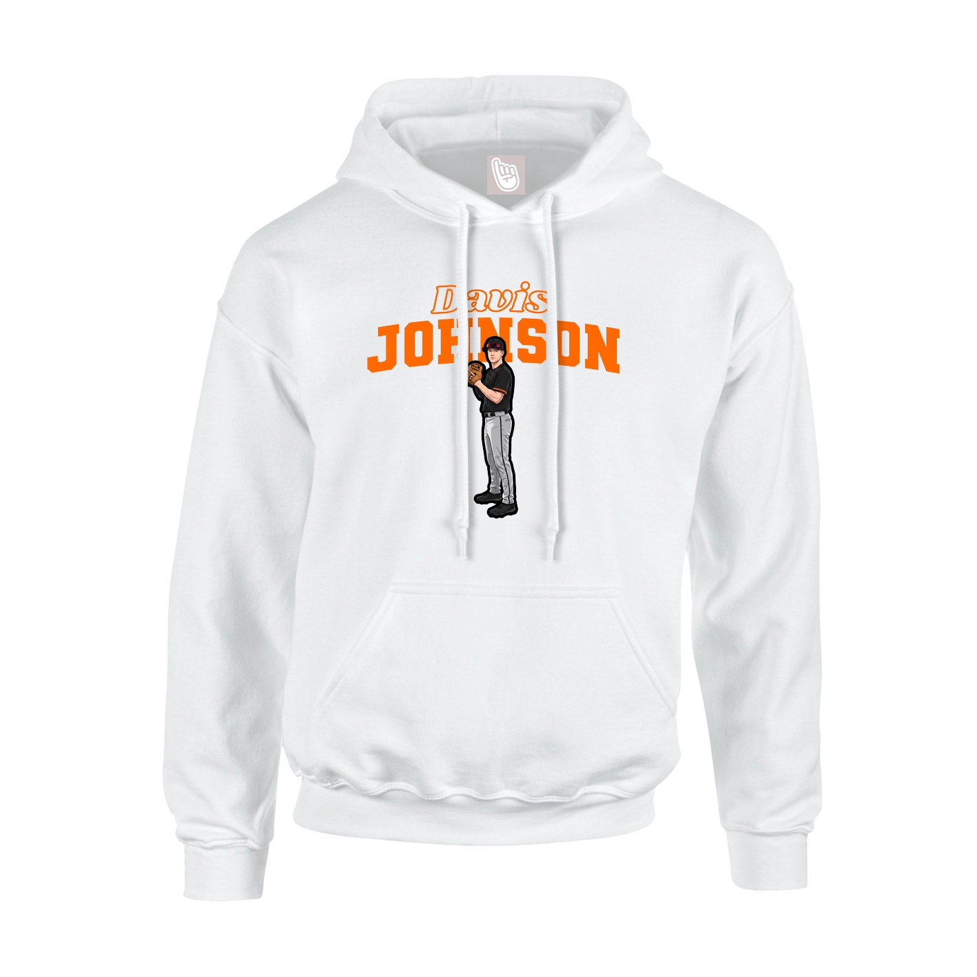 Youth Hoodie — Name Arch in White