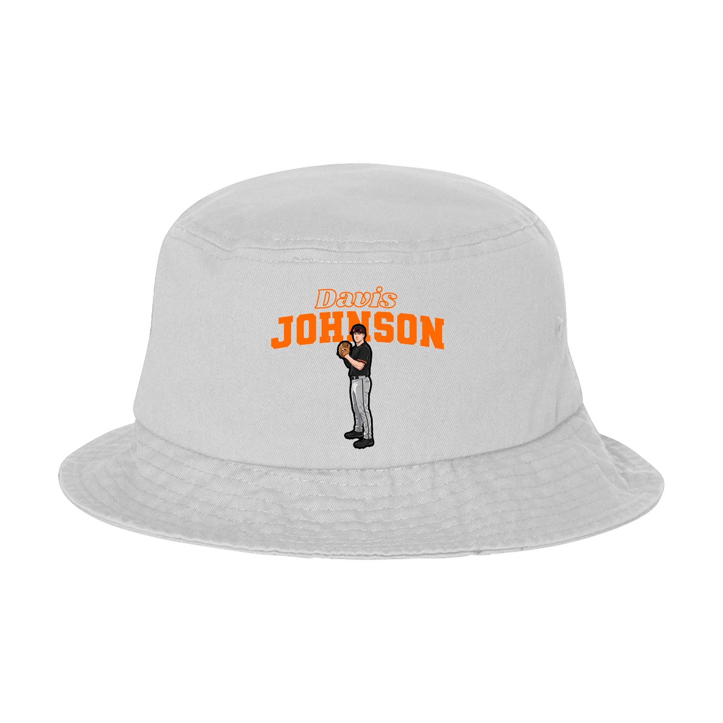 Bucket Cap — Name Arch in White