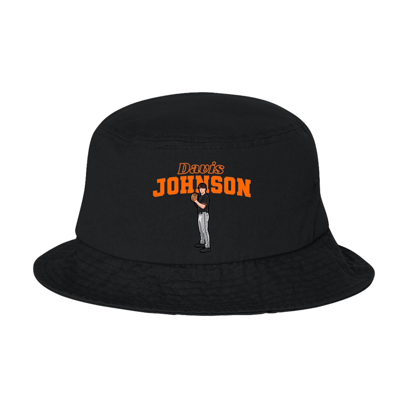 Bucket Cap — Name Arch in Black