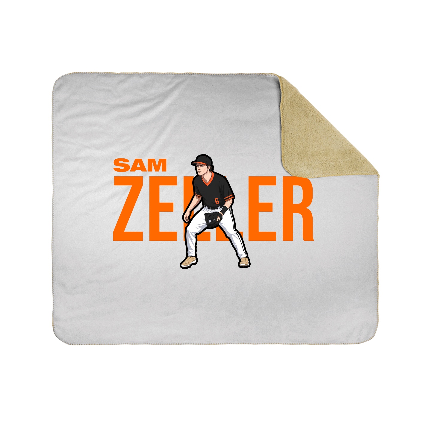 Throw Blanket — Player Name in White