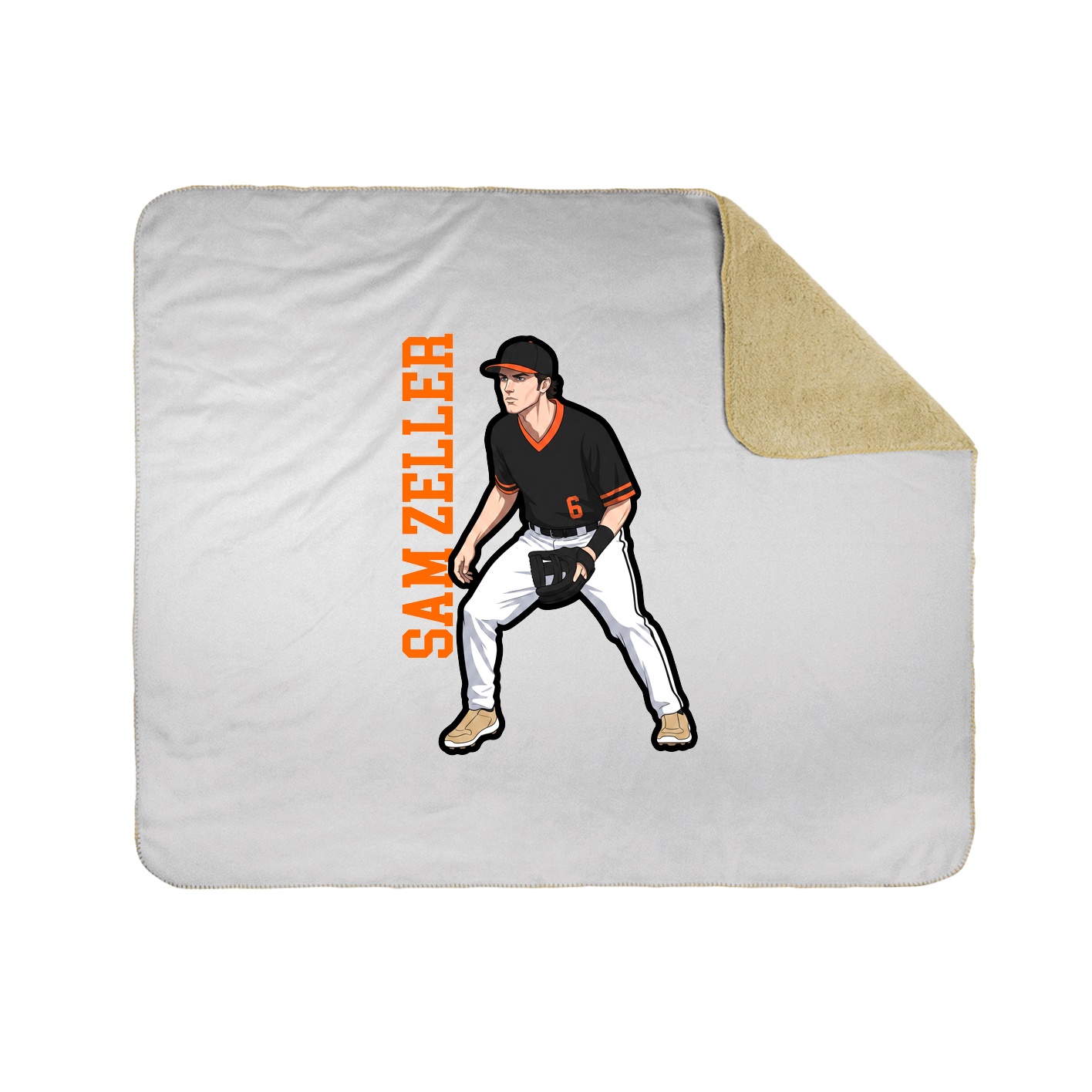 Throw Blanket — Name Vertical in White