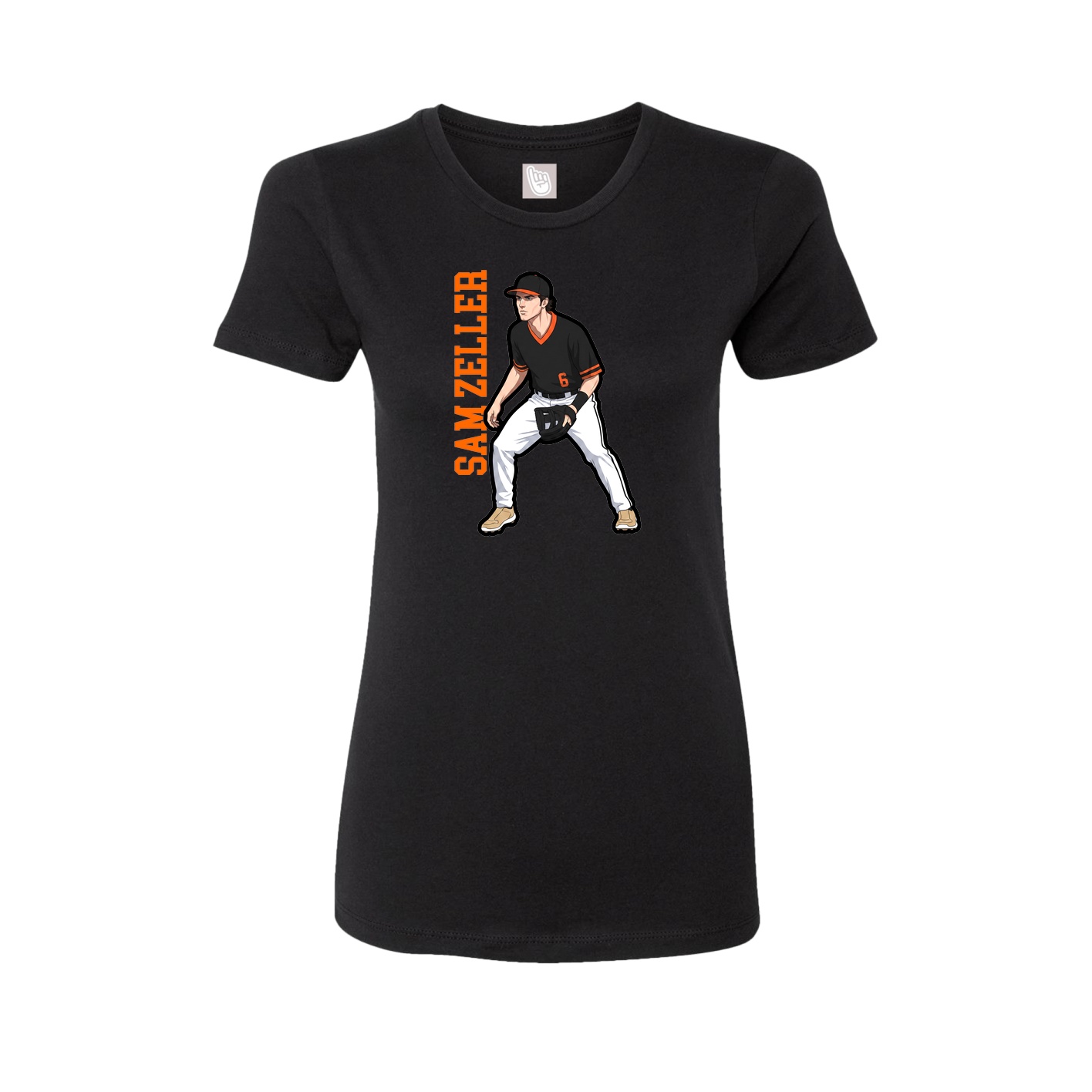 Fitted Women's Tee — Name Vertical in Black