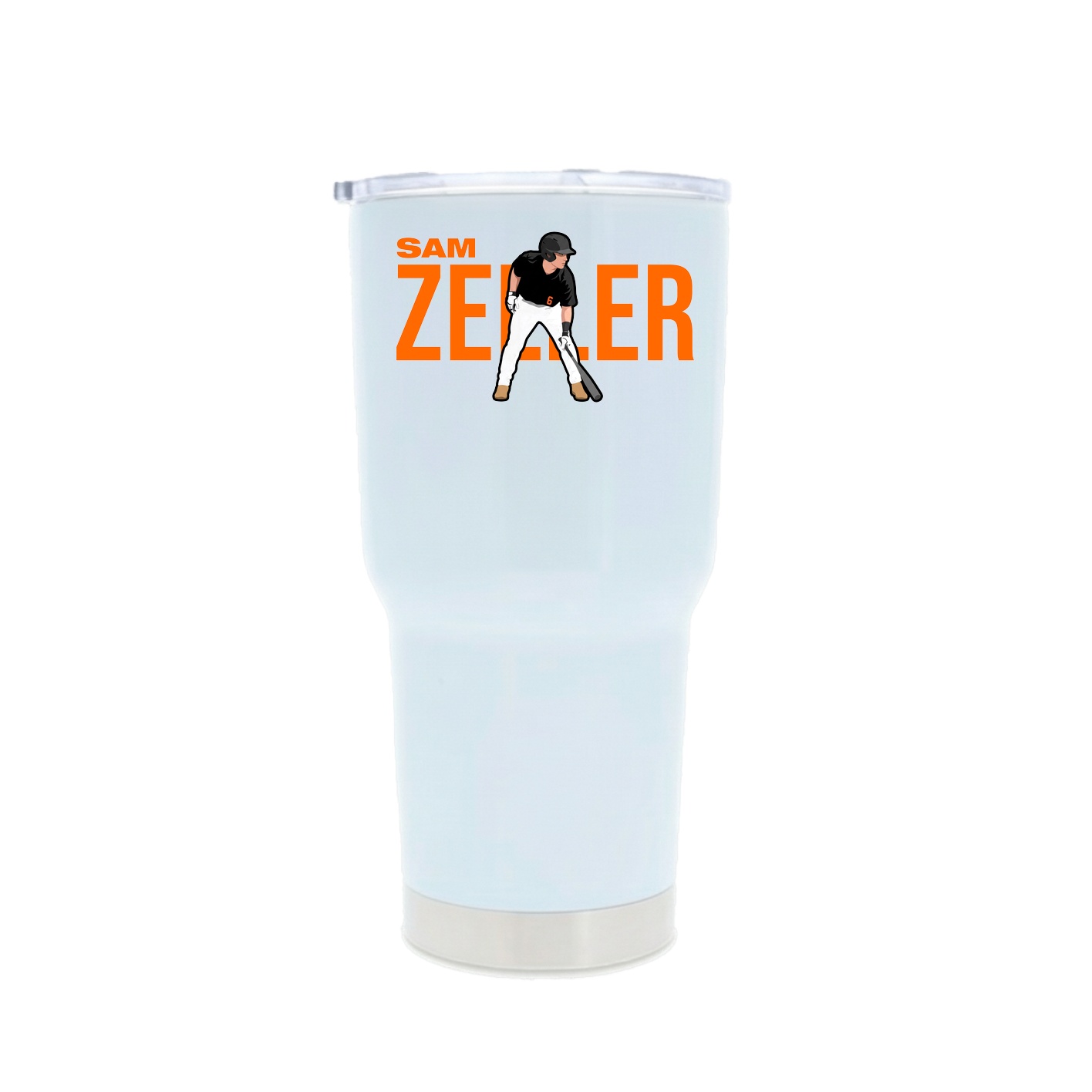 30oz Stainless Steel Tumbler — Player Name in White