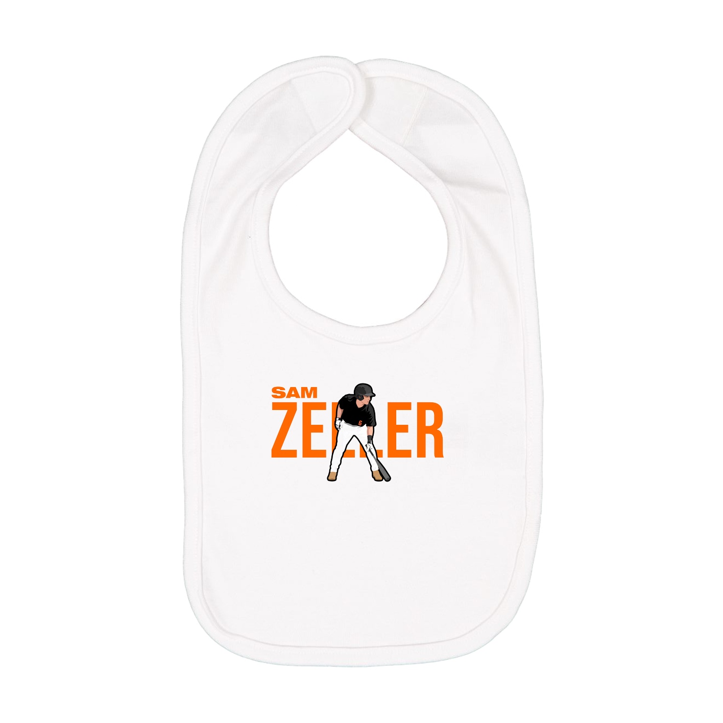 Infant Bib — Player Name in White