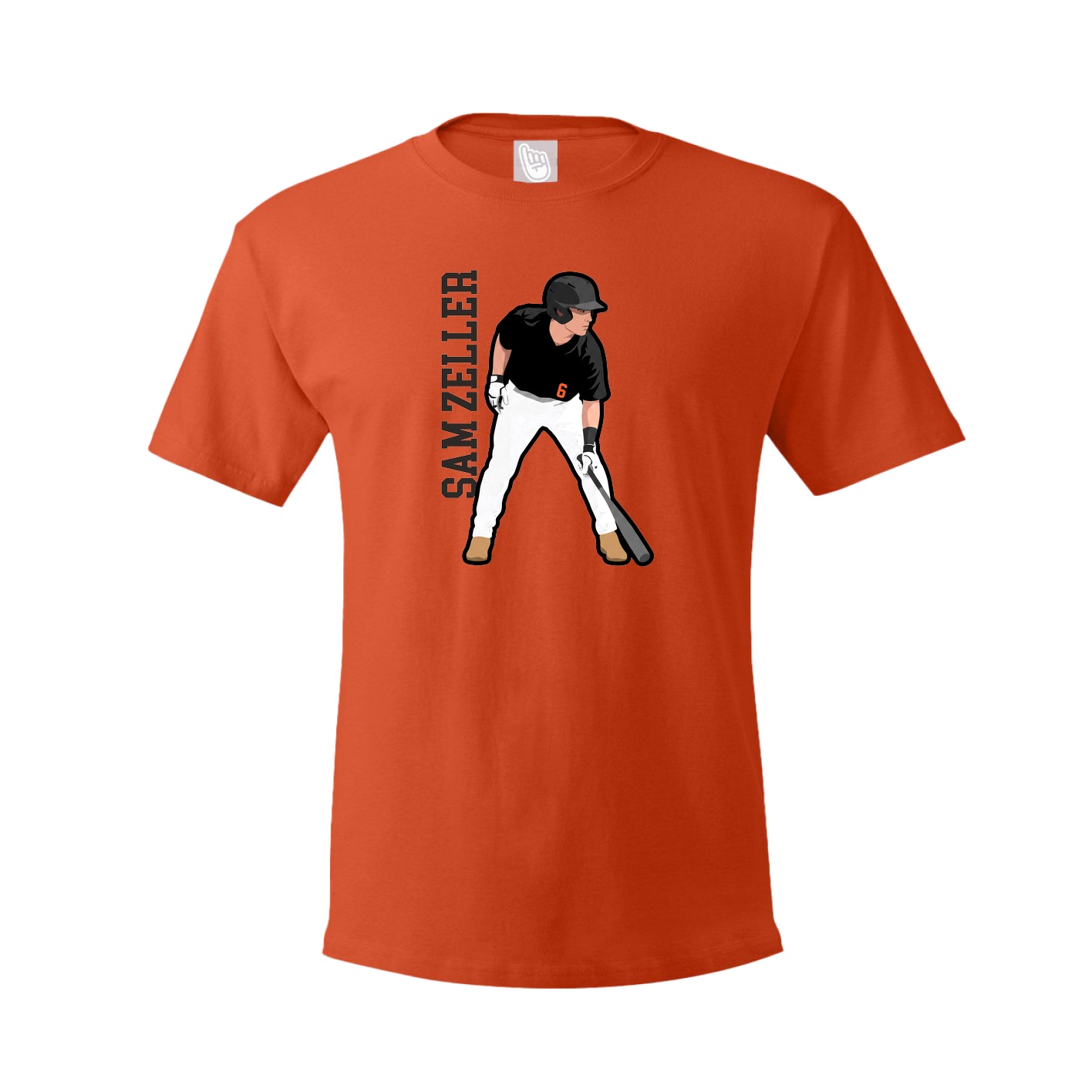 Tee — Name Vertical in Orange