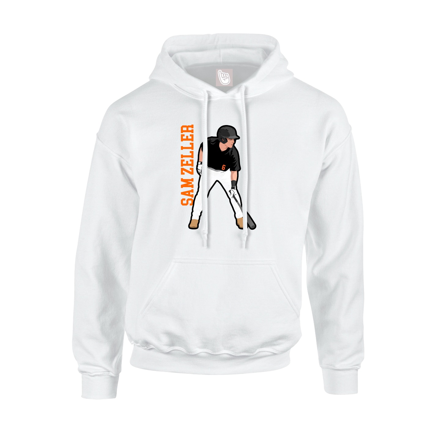 Hoodie — Name Vertical in White