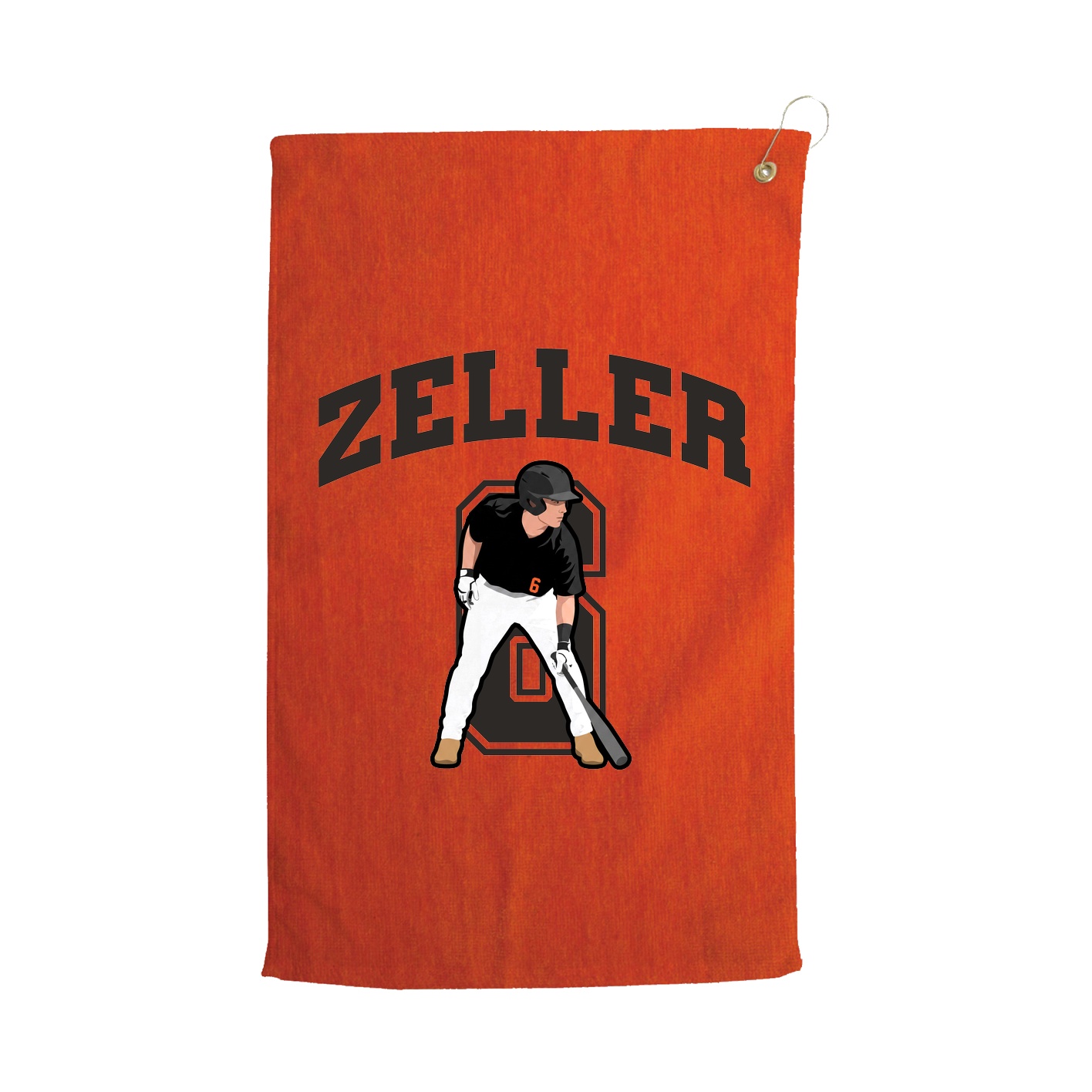 Golf Towel — Number in Orange