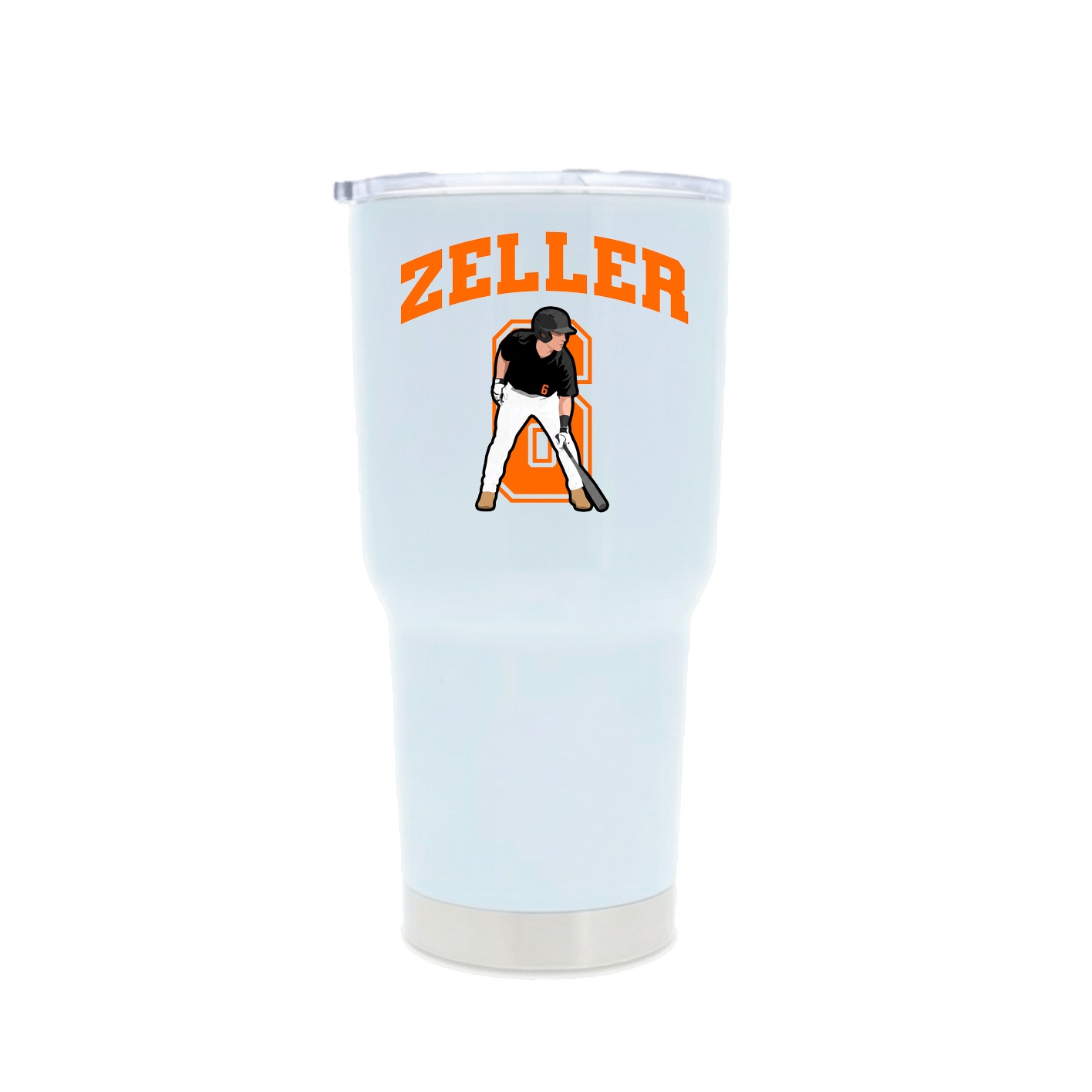 30oz Stainless Steel Tumbler — Number in White