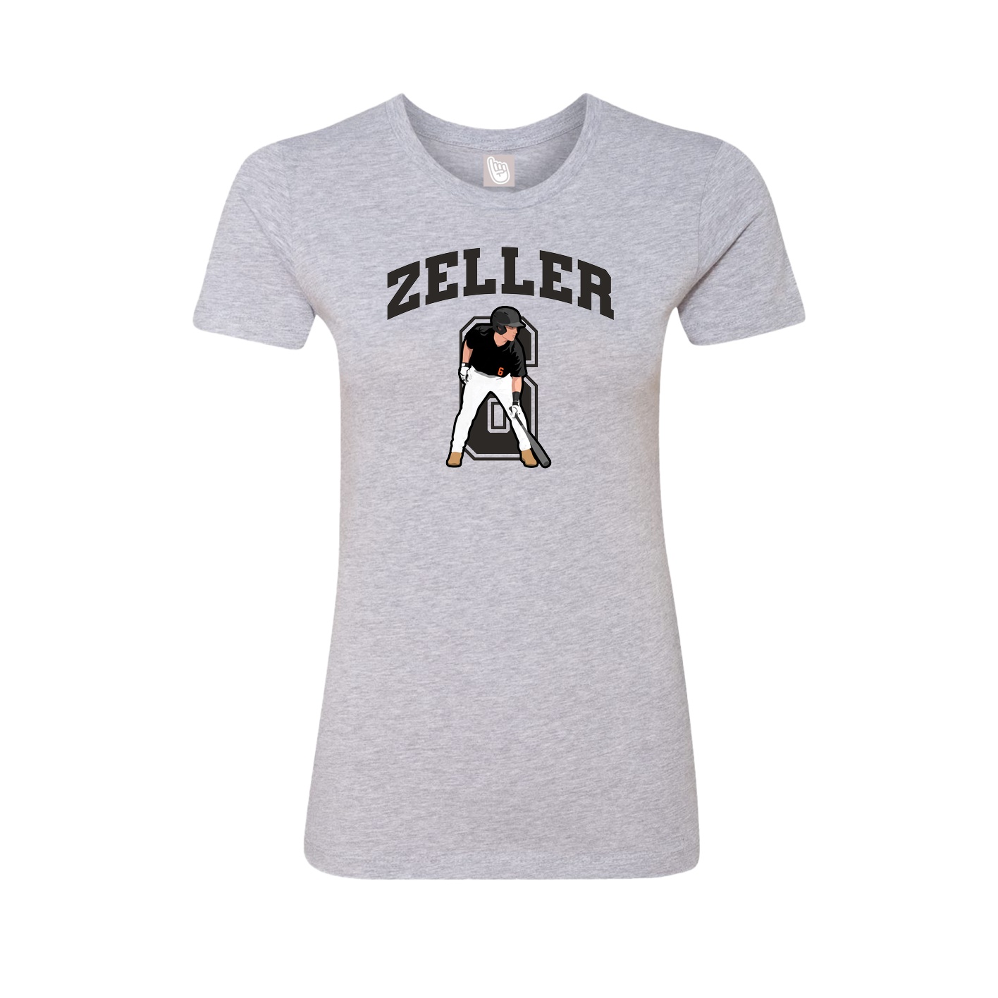 Fitted Women's Tee — Number in Grey