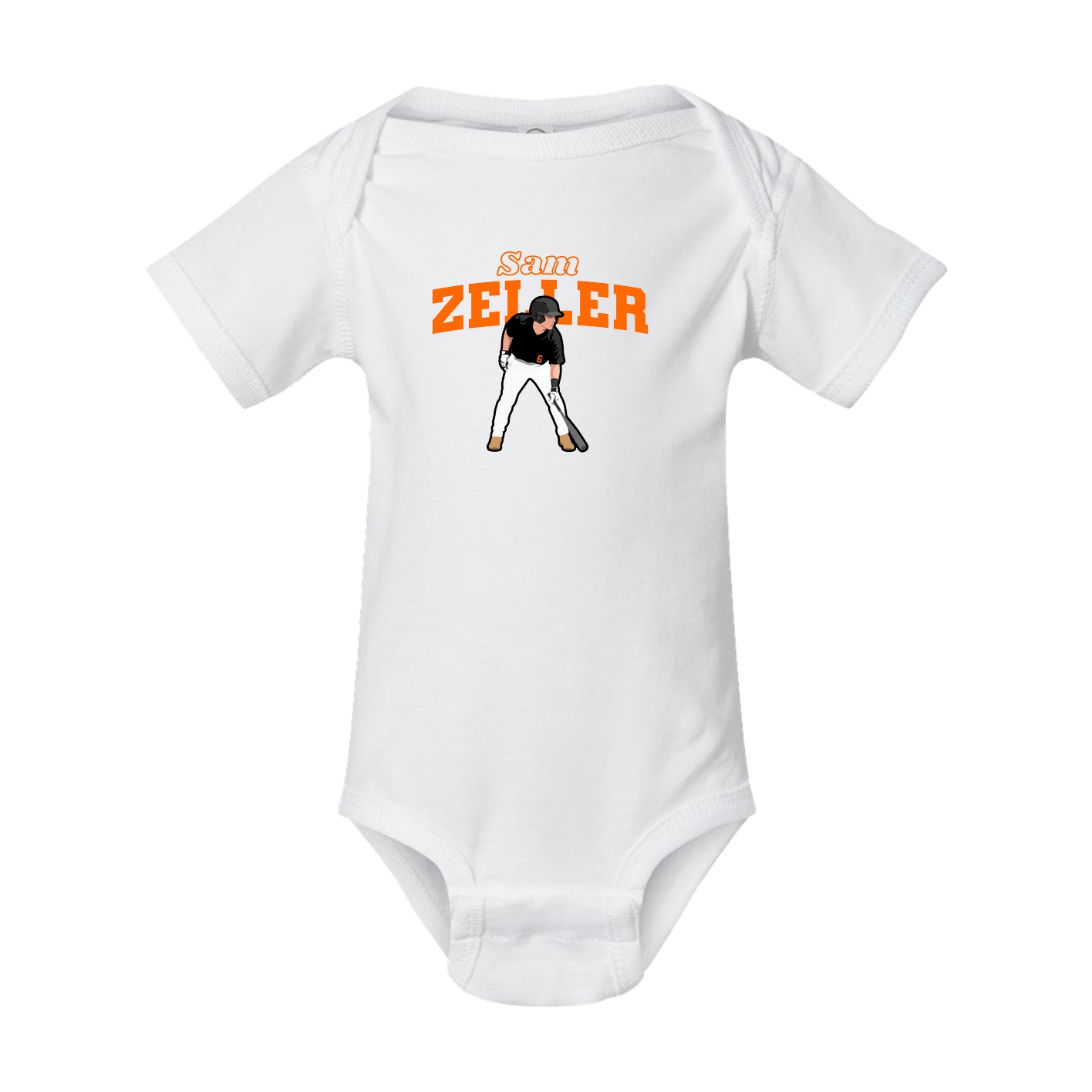 Baby Onesie — Name Arch in White