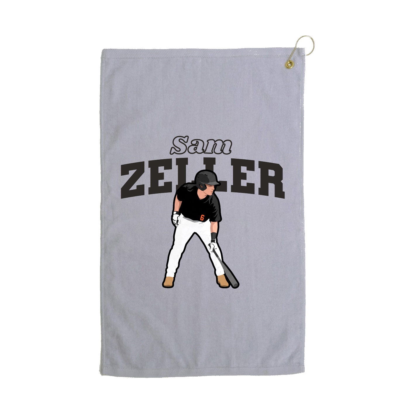 Golf Towel — Name Arch in Grey