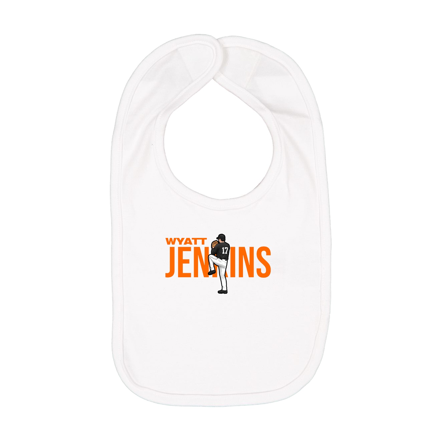 Infant Bib — Player Name in White
