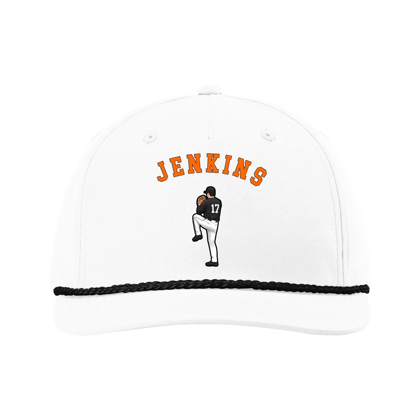 Five-Panel Classic Rope Cap — Shirsey Arch in White