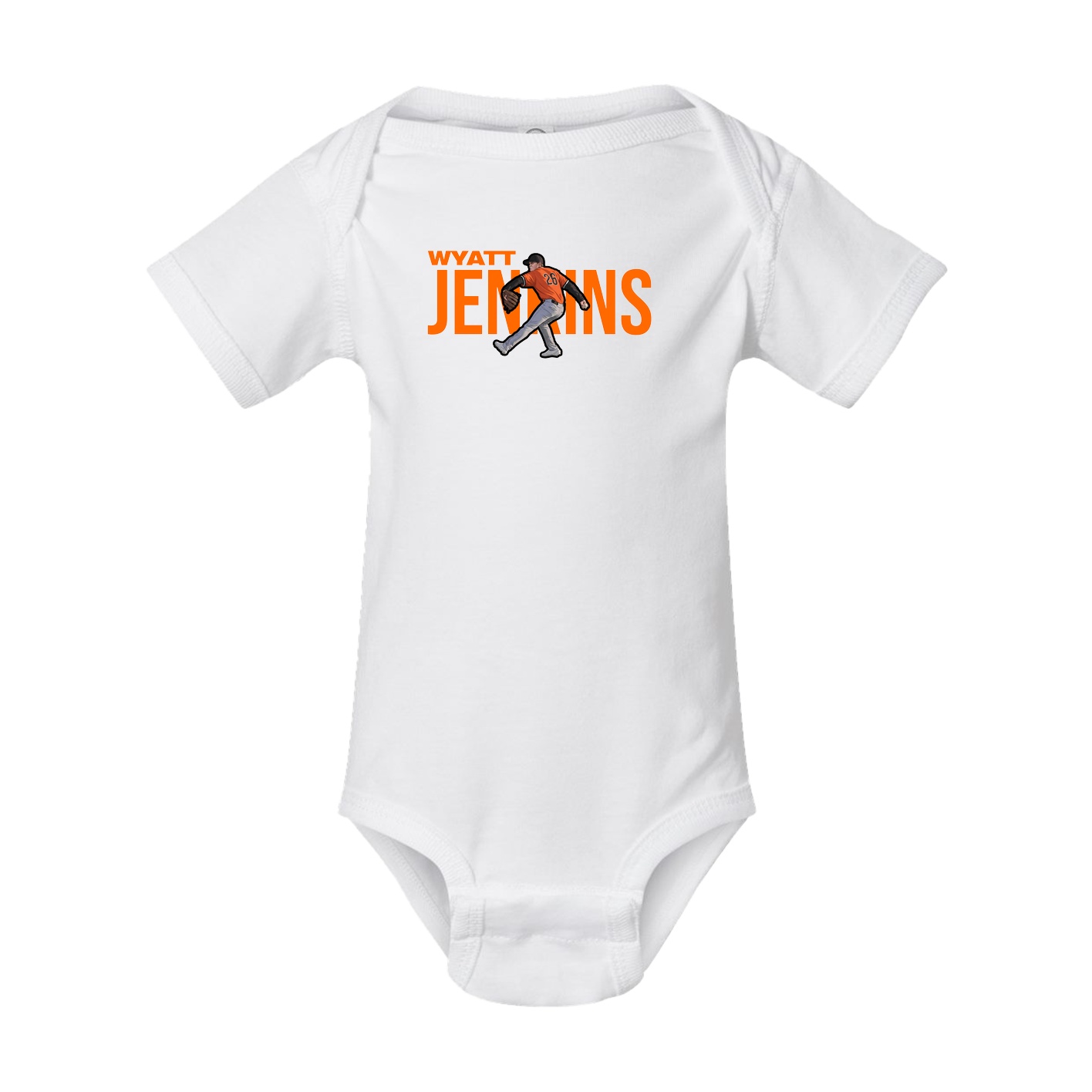 Baby Onesie — Player Name in White
