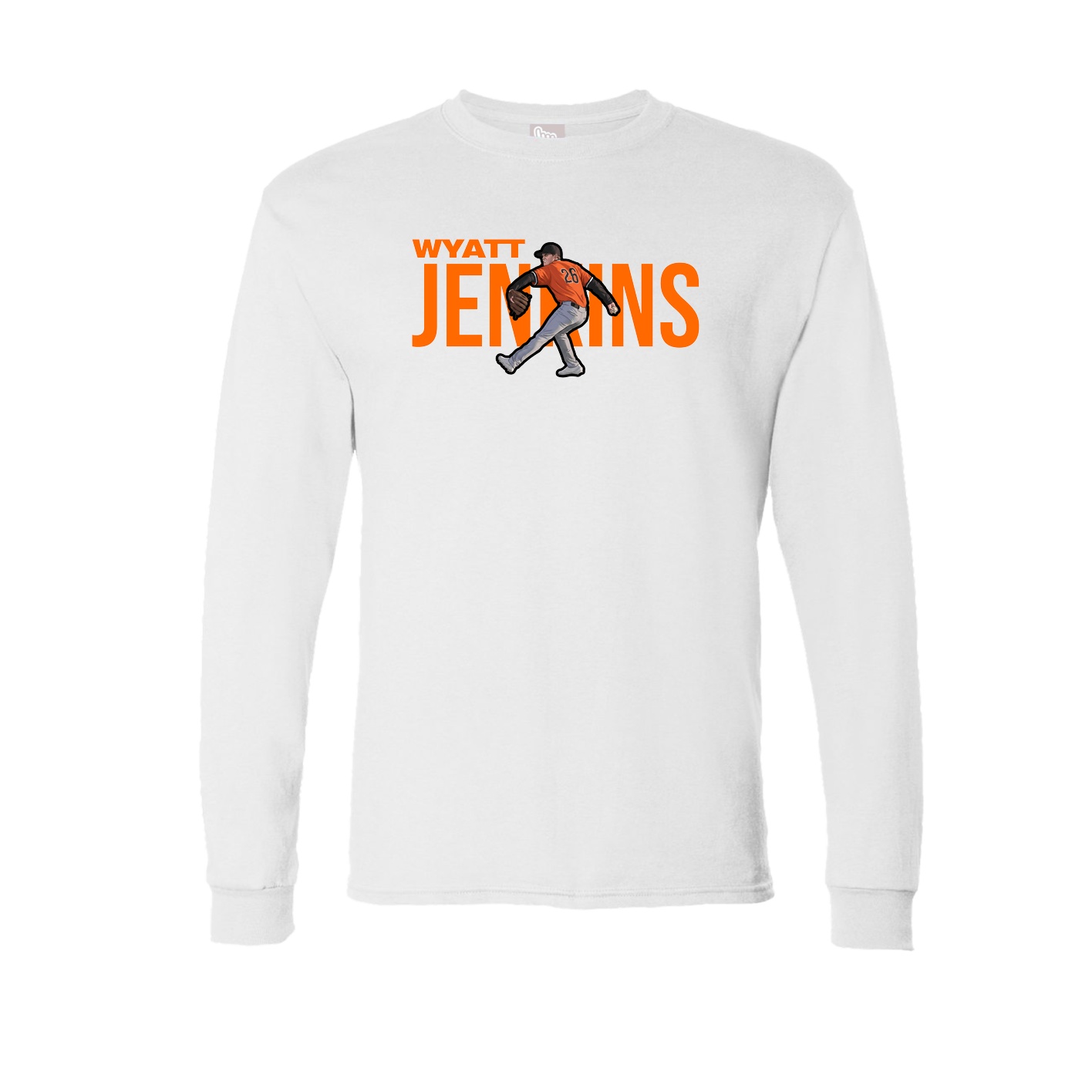 Long Sleeve Tee — Player Name in White