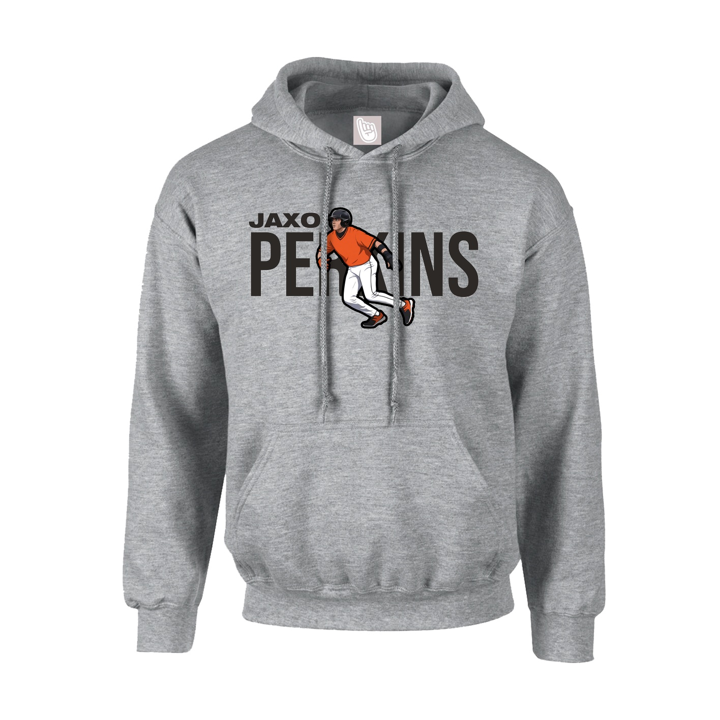 Youth Hoodie — Player Name in Grey