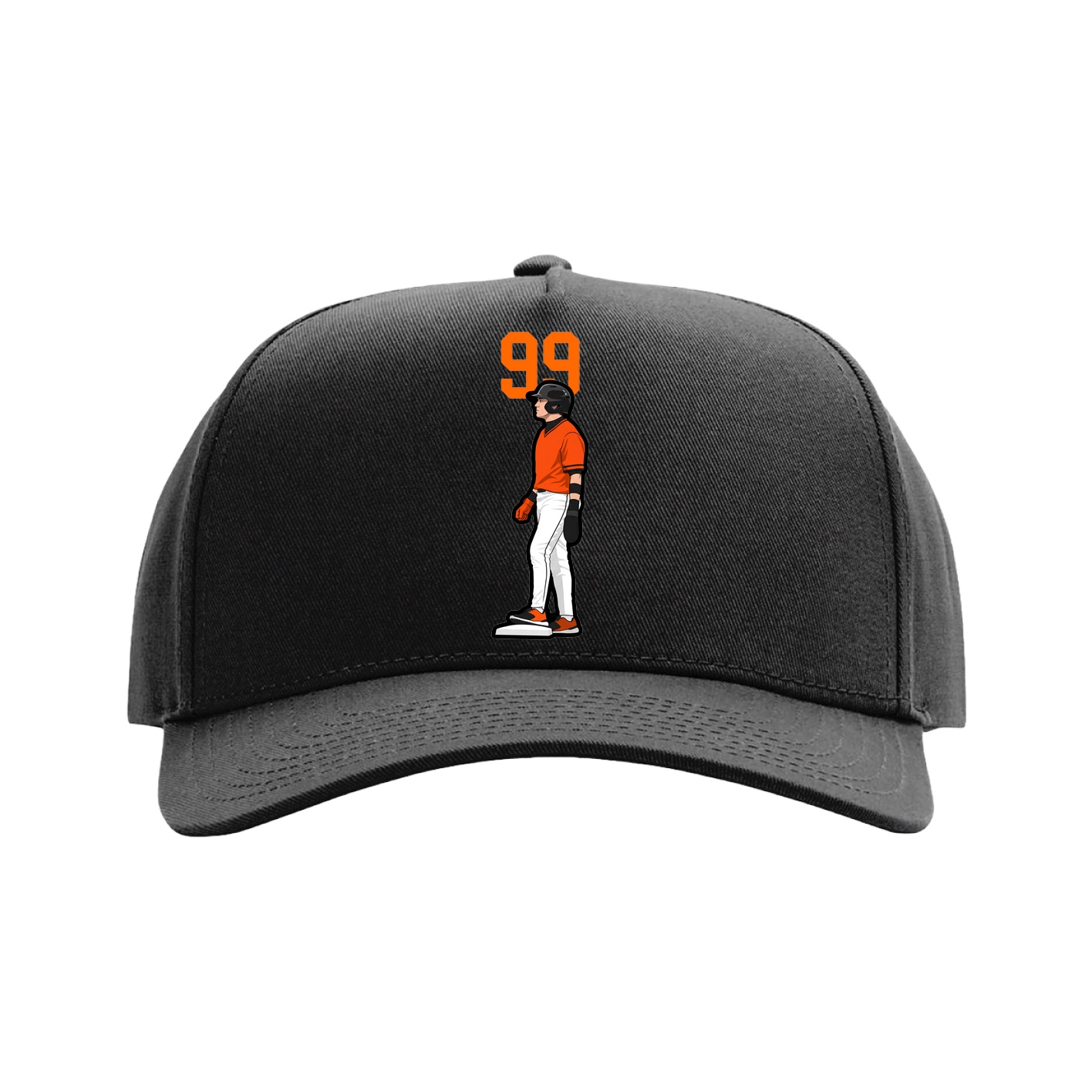 Full Fabric Five-Panel Champ Cap — Number Top in Black