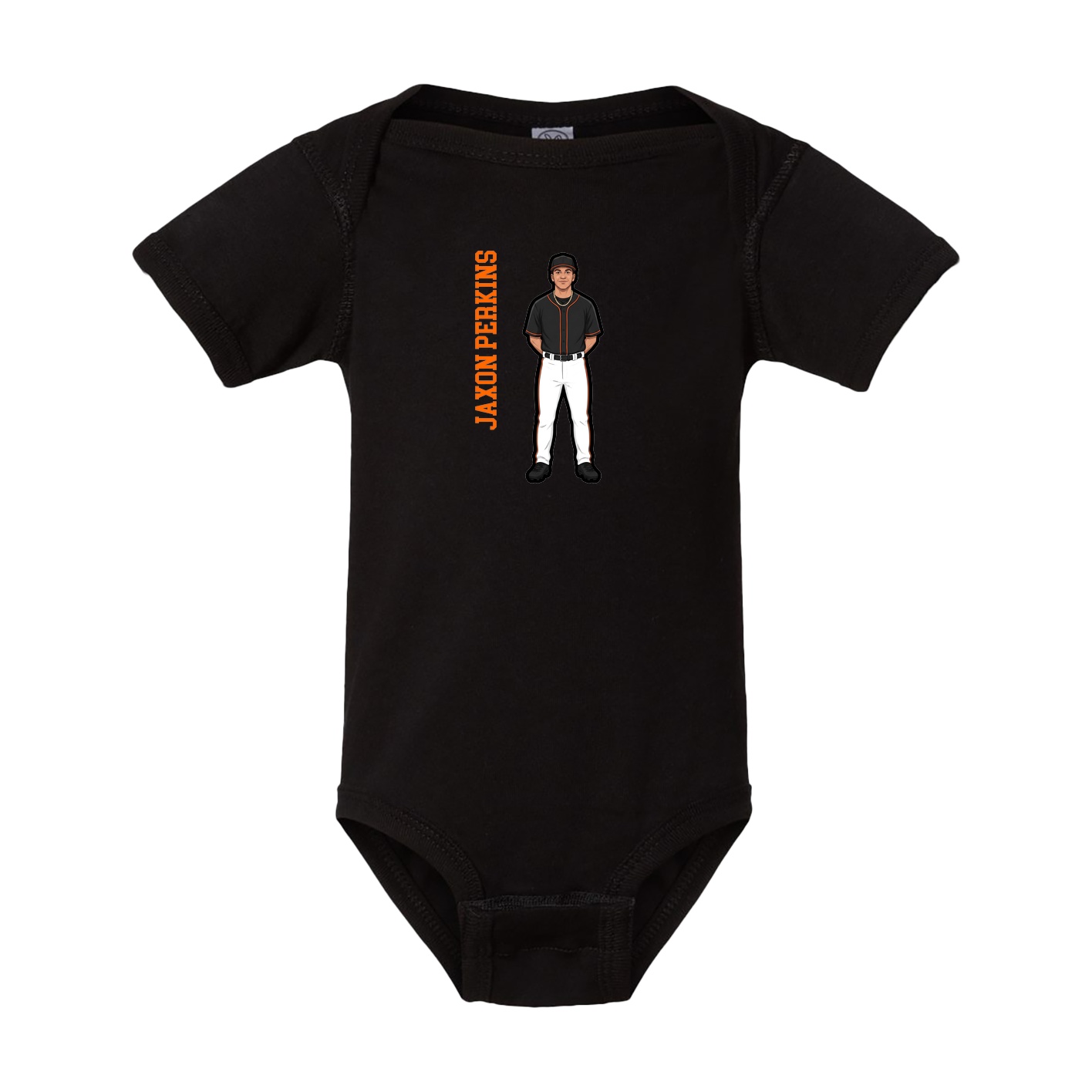 Baby Onesie — Name Vertical in Black