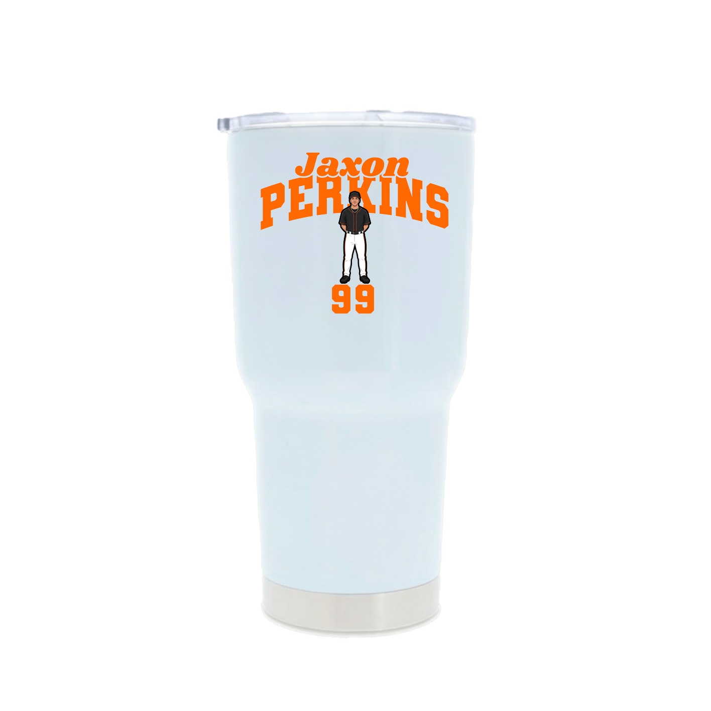 30oz Stainless Steel Tumbler — Signature Arch in White