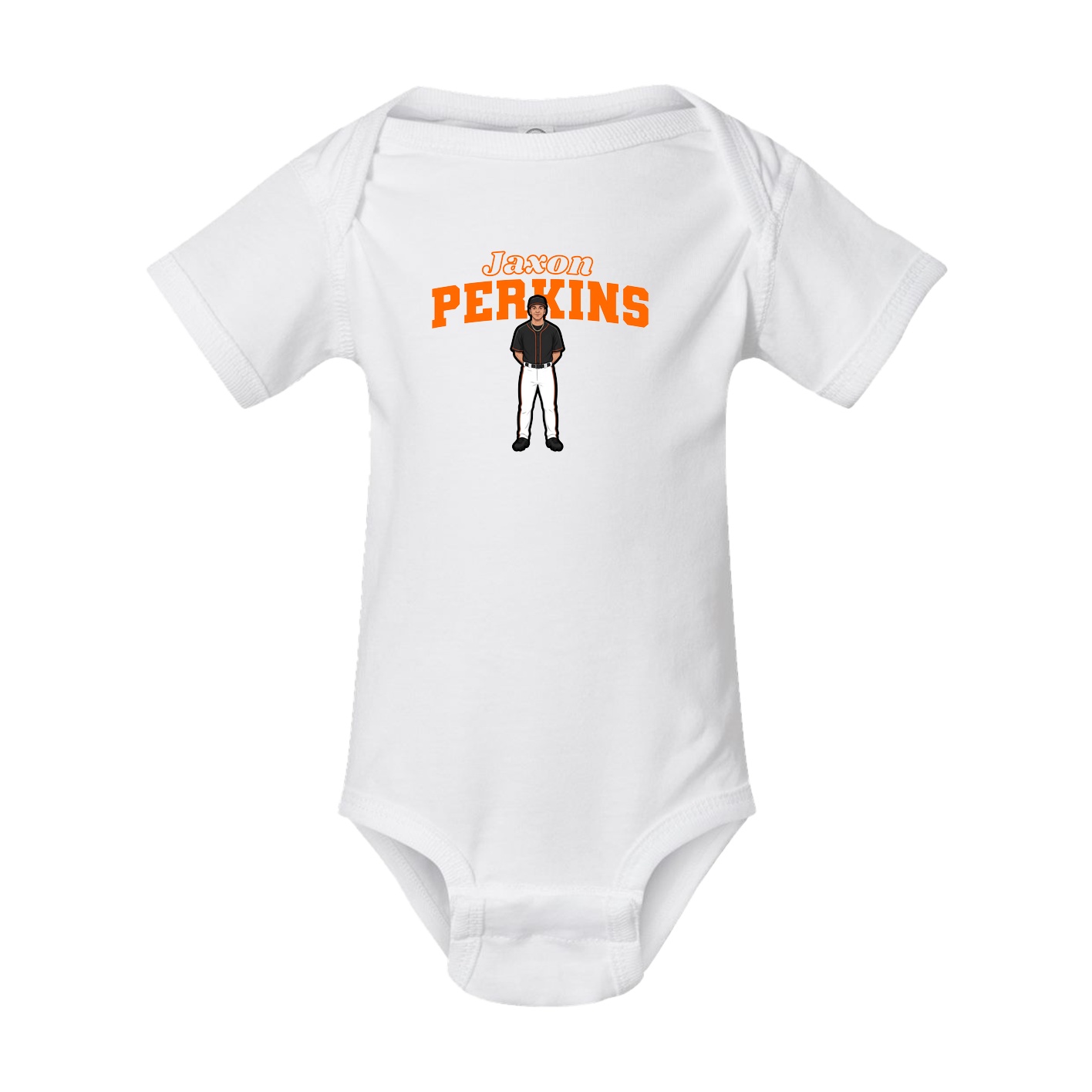 Baby Onesie — Name Arch in White