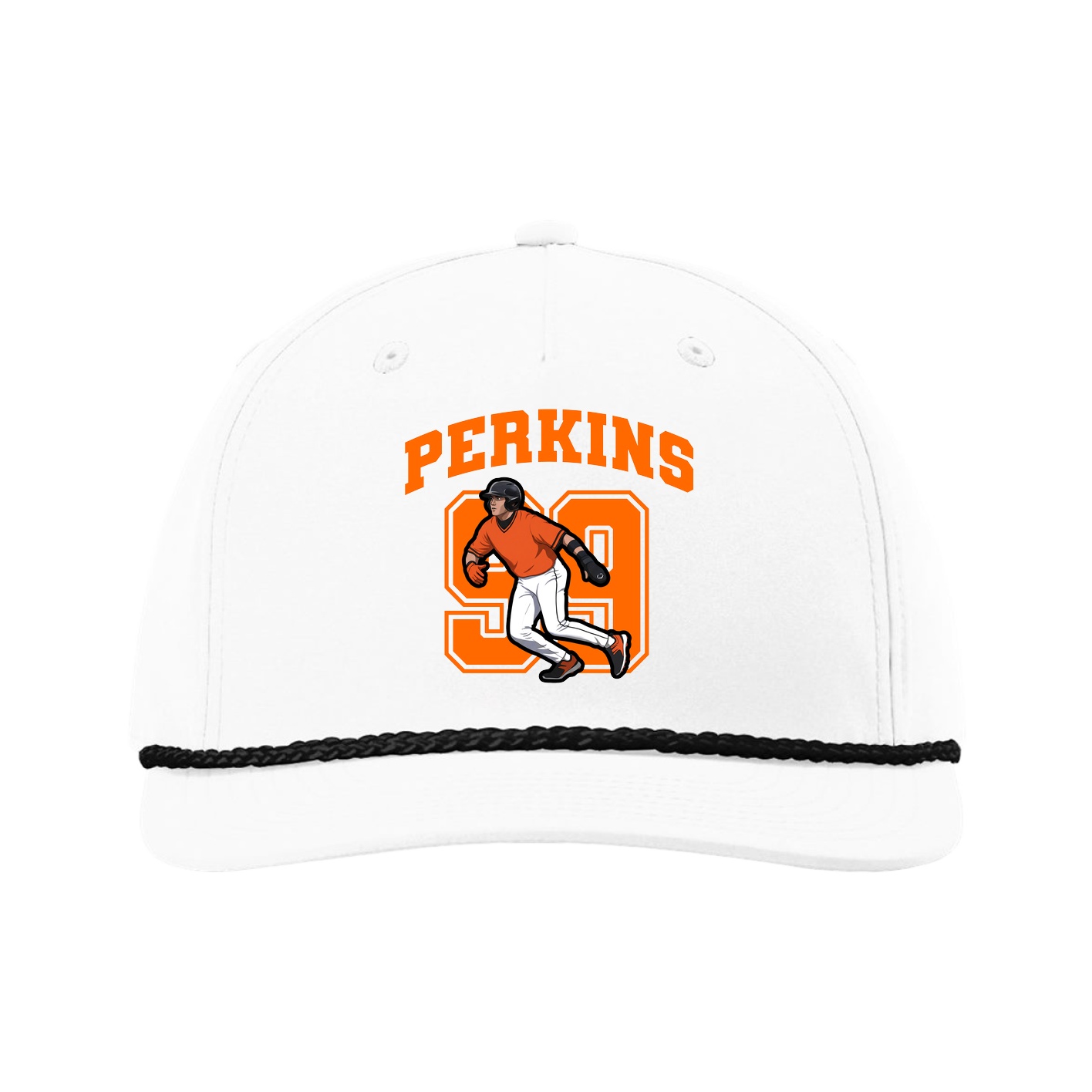 Five-Panel Classic Rope Cap — Number in White