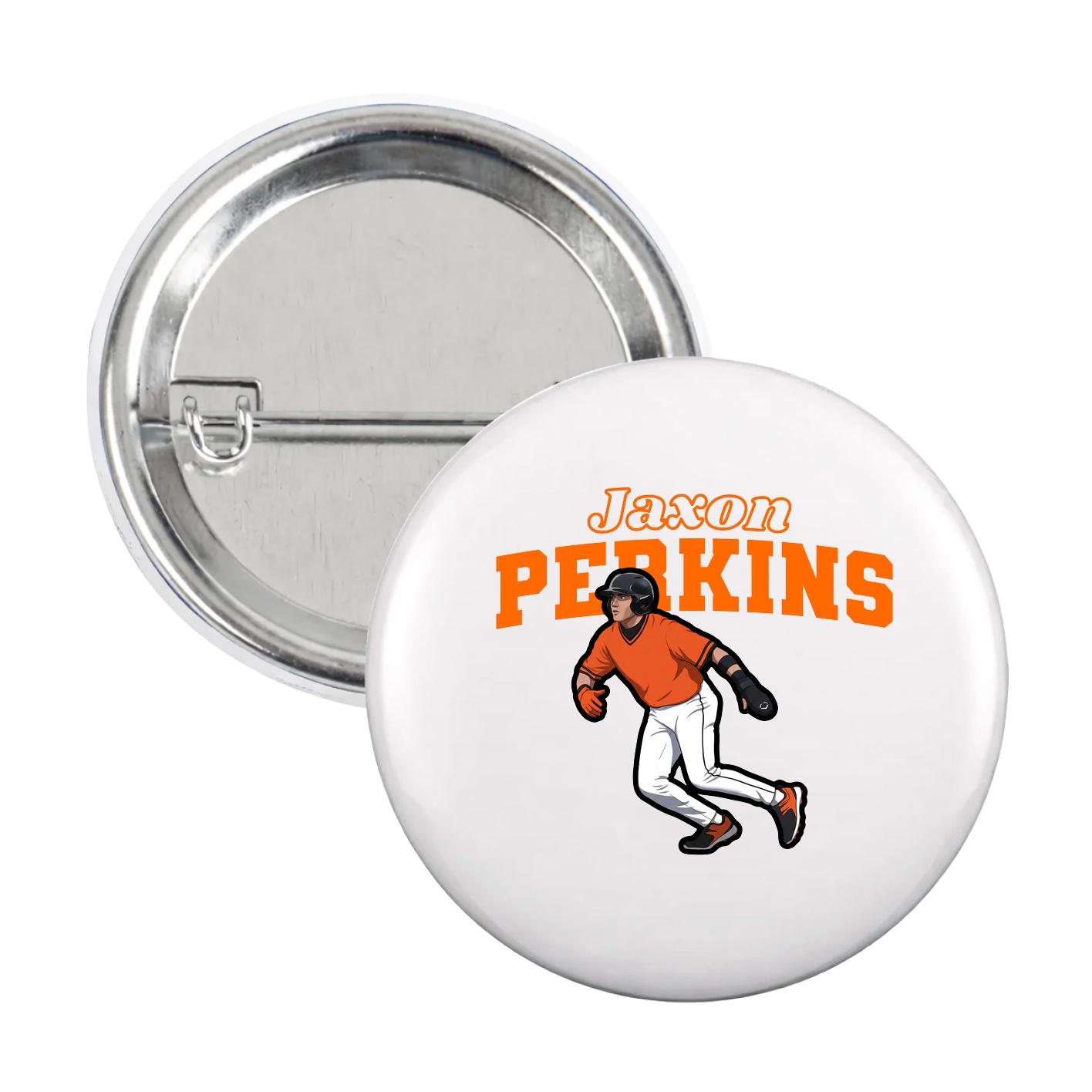 Game Day Button — Name Arch in White