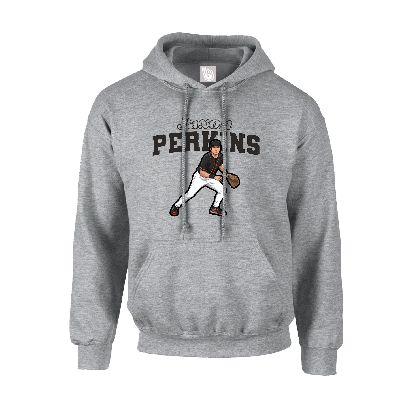 Hoodie — Name Arch in Grey