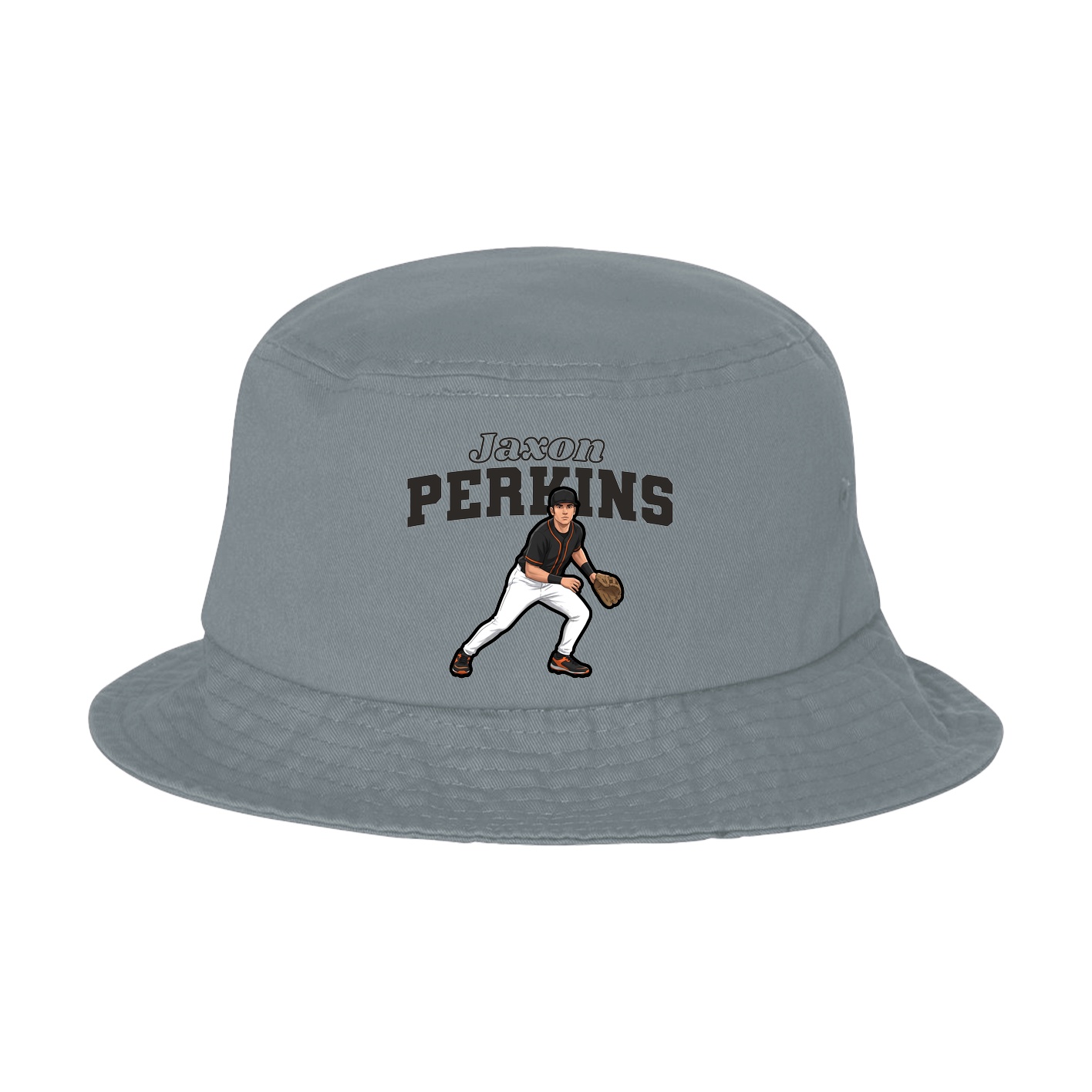 Bucket Cap — Name Arch in Grey