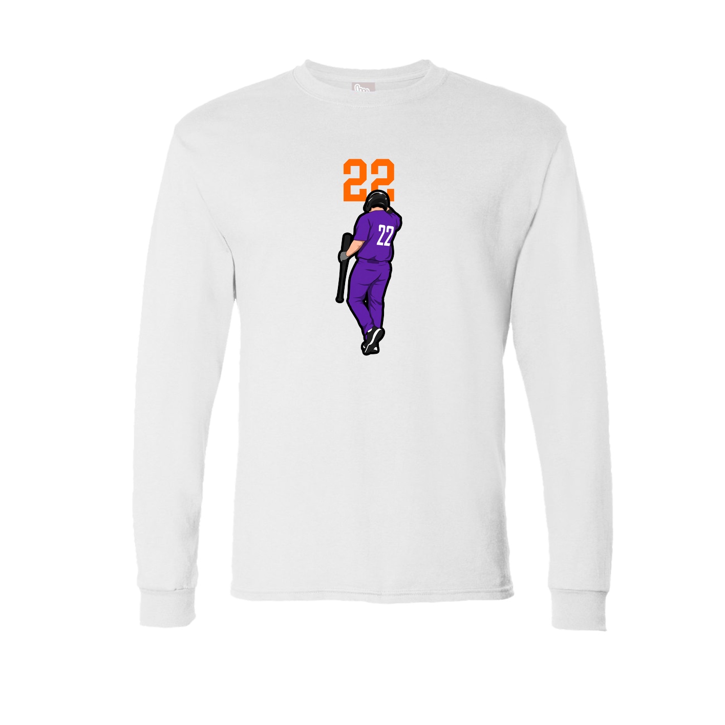 Long Sleeve Tee — Number Top in White