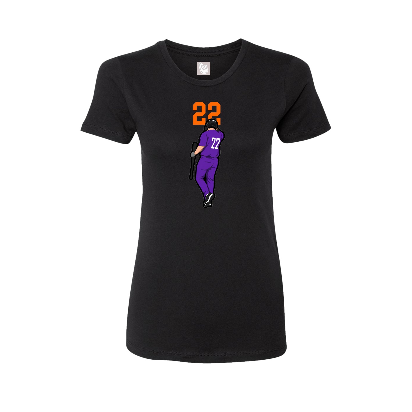 Fitted Women's Tee — Number Top in Black
