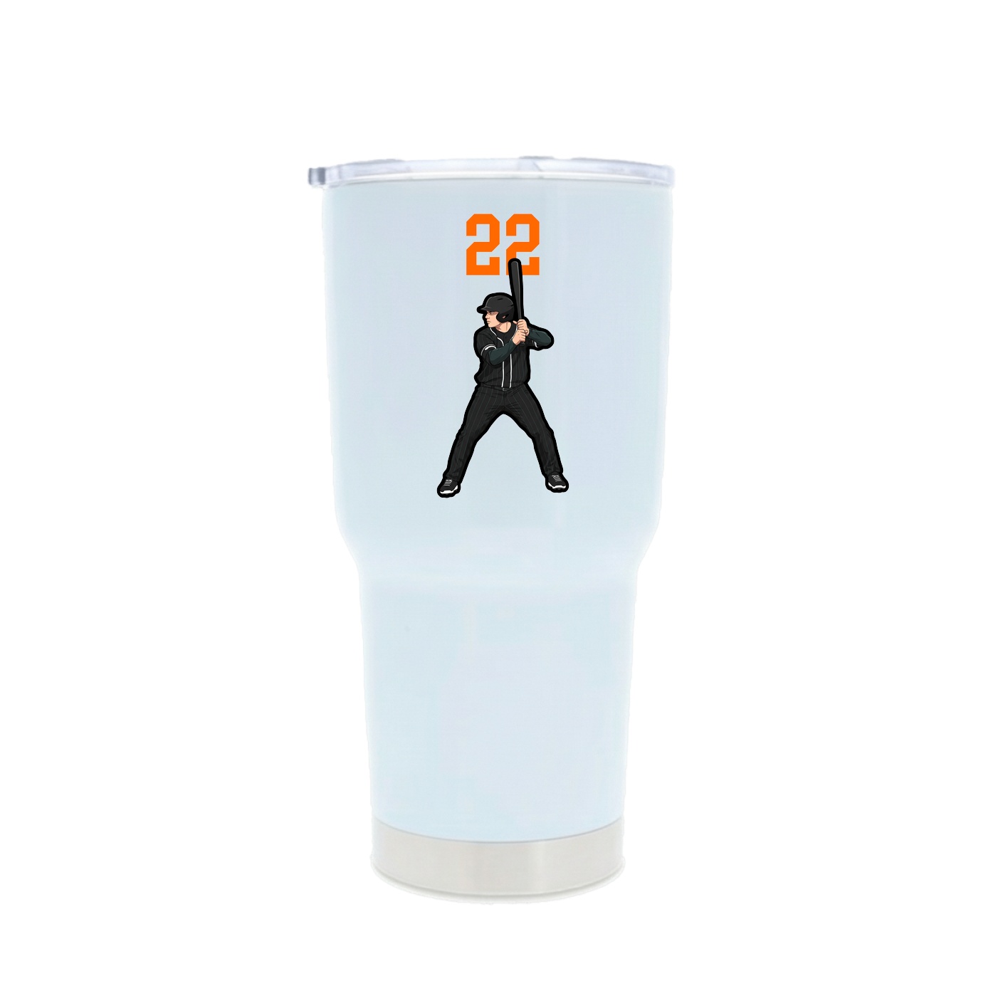 30oz Stainless Steel Tumbler — Number Top in White