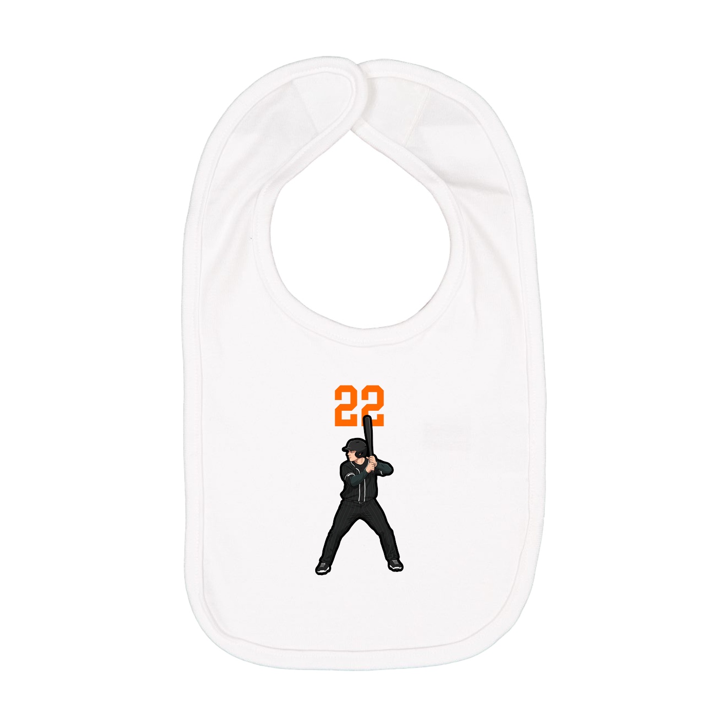 Infant Bib — Number Top in White