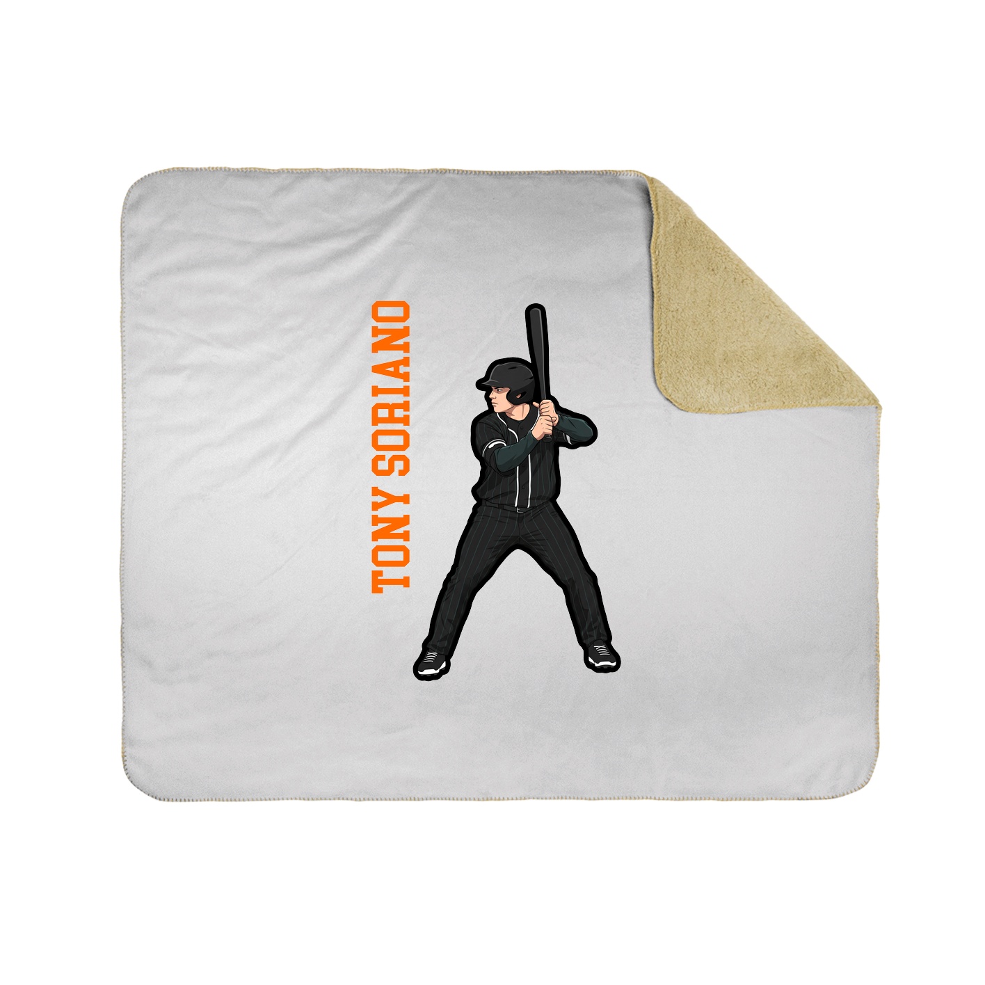 Throw Blanket — Name Vertical in White