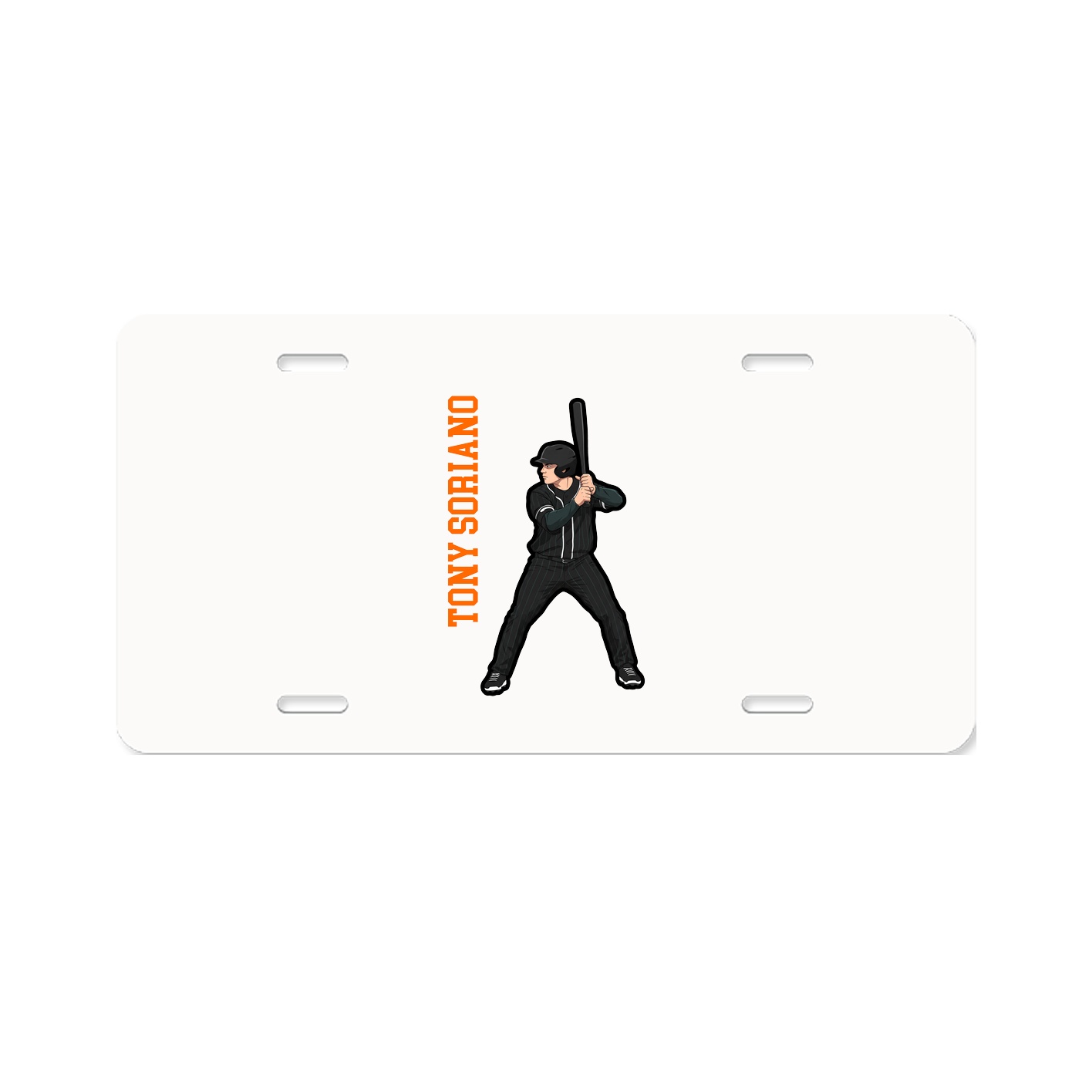 License Plate — Name Vertical in Classic