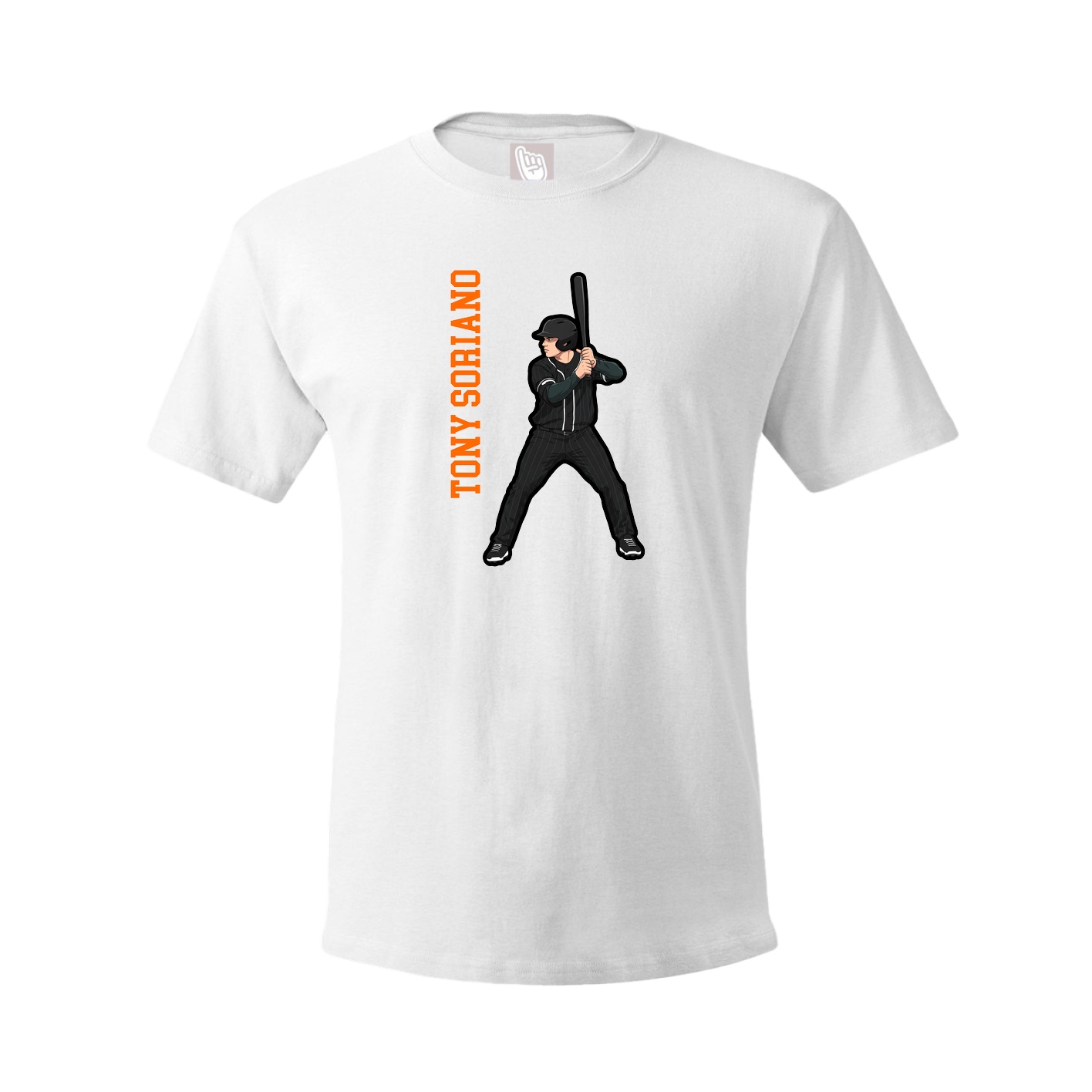 Tee — Name Vertical in White