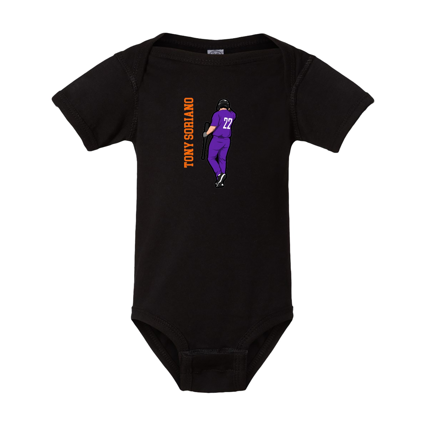 Baby Onesie — Name Vertical in Black