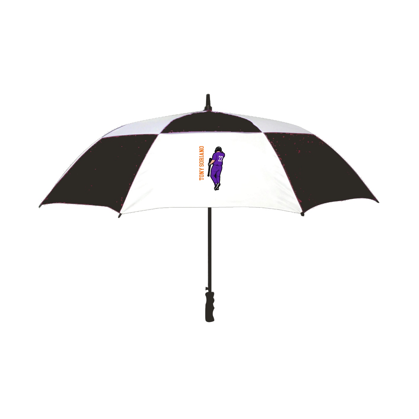 Golf Umbrella — Name Vertical in Black