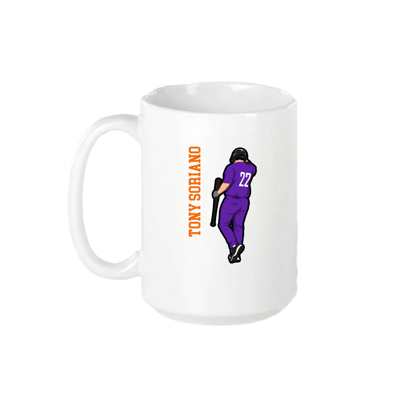 15oz Coffee Mug — Name Vertical in White