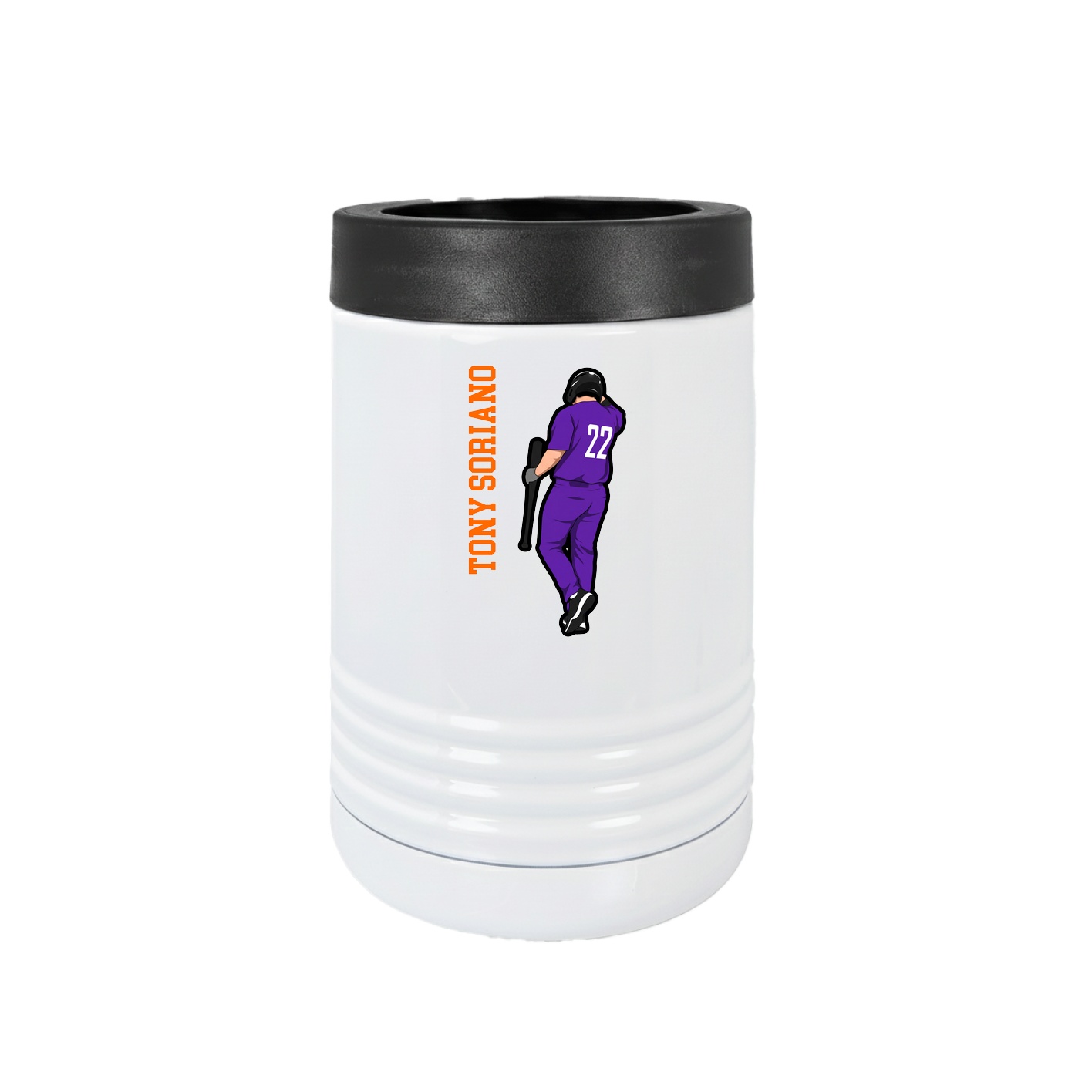 Beverage Holder — Name Vertical in White