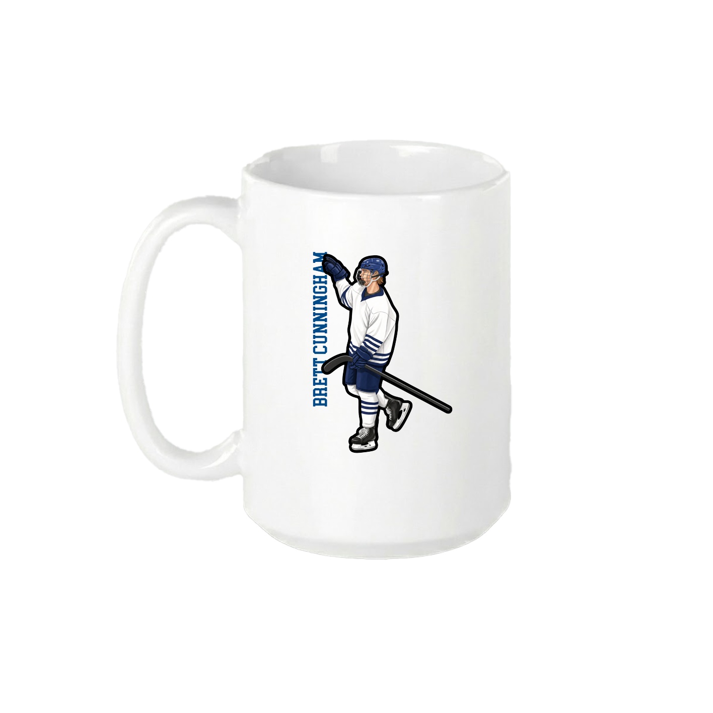 15oz Coffee Mug — Name Vertical in White