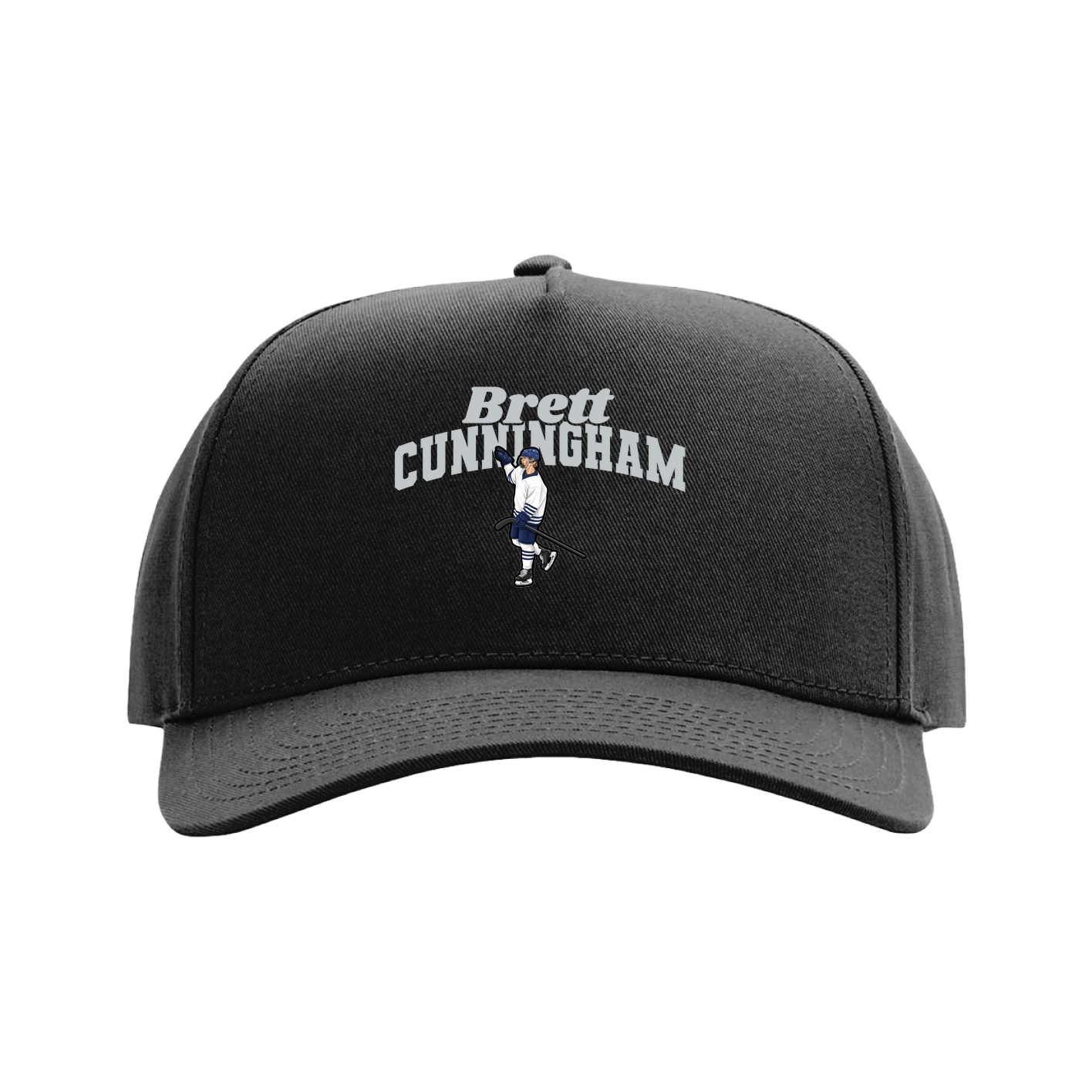 Full Fabric Five-Panel Champ Cap — Signature Arch in Black
