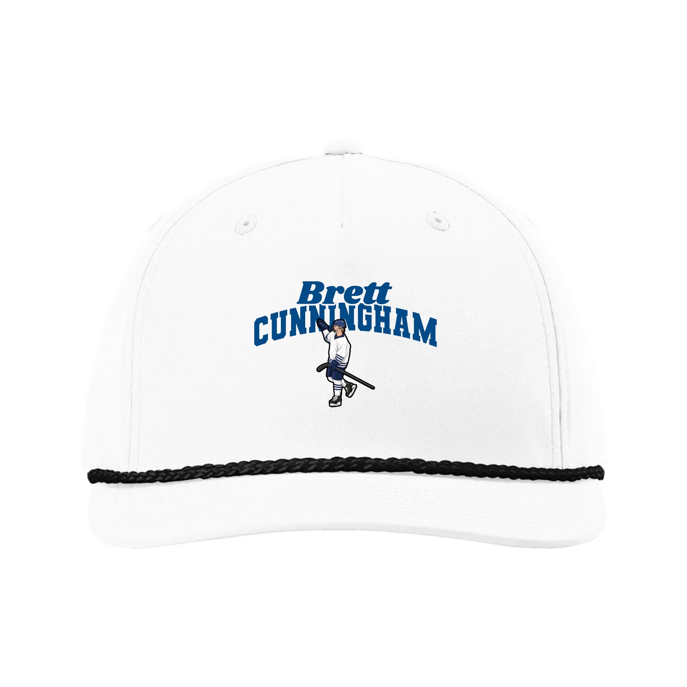 Five-Panel Classic Rope Cap — Signature Arch in White