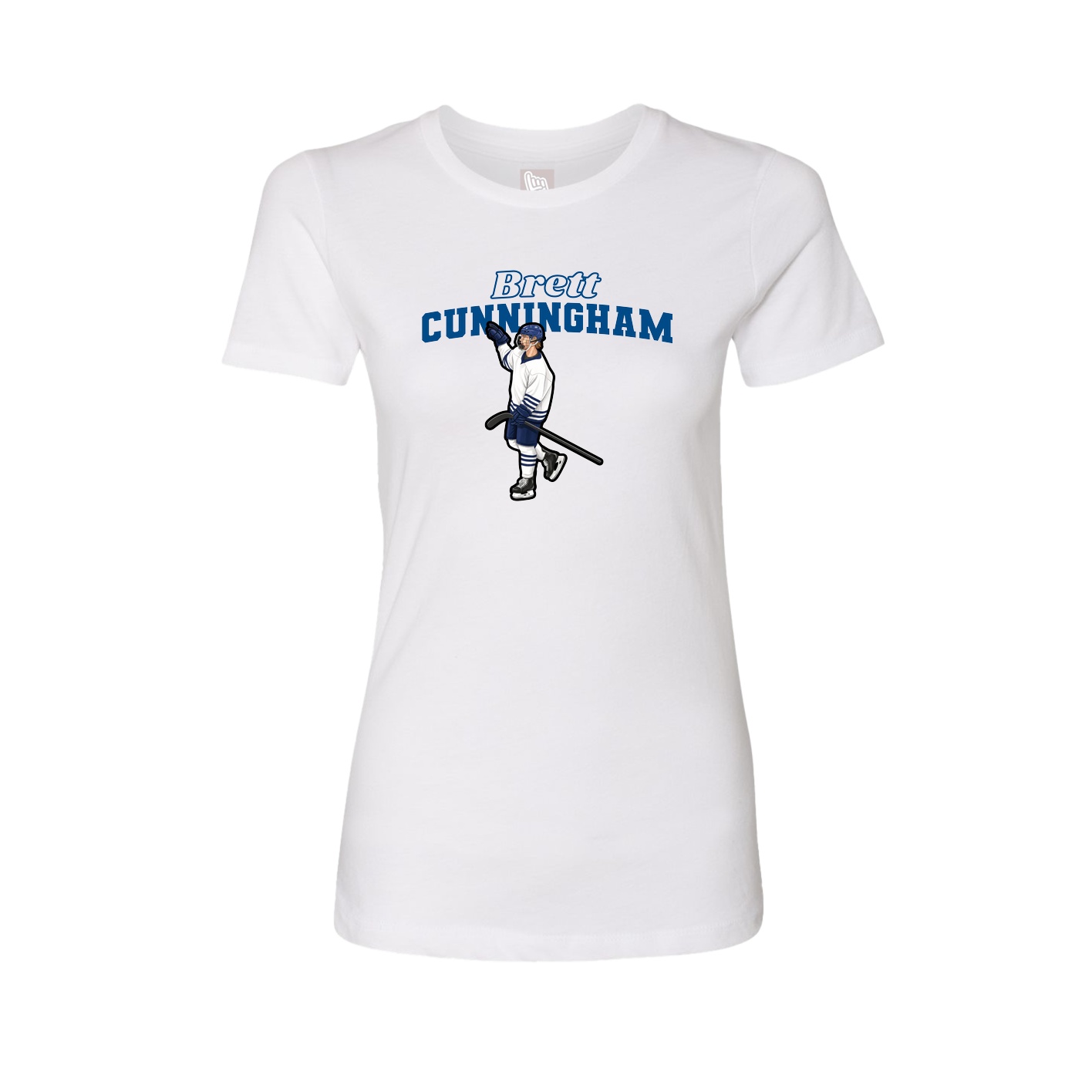 Fitted Women's Tee — Name Arch in White