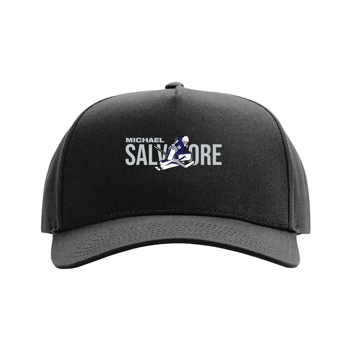 Full Fabric Five-Panel Champ Cap — Player Name in Black