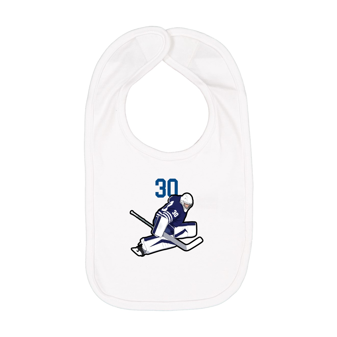 Infant Bib — Number Top in White