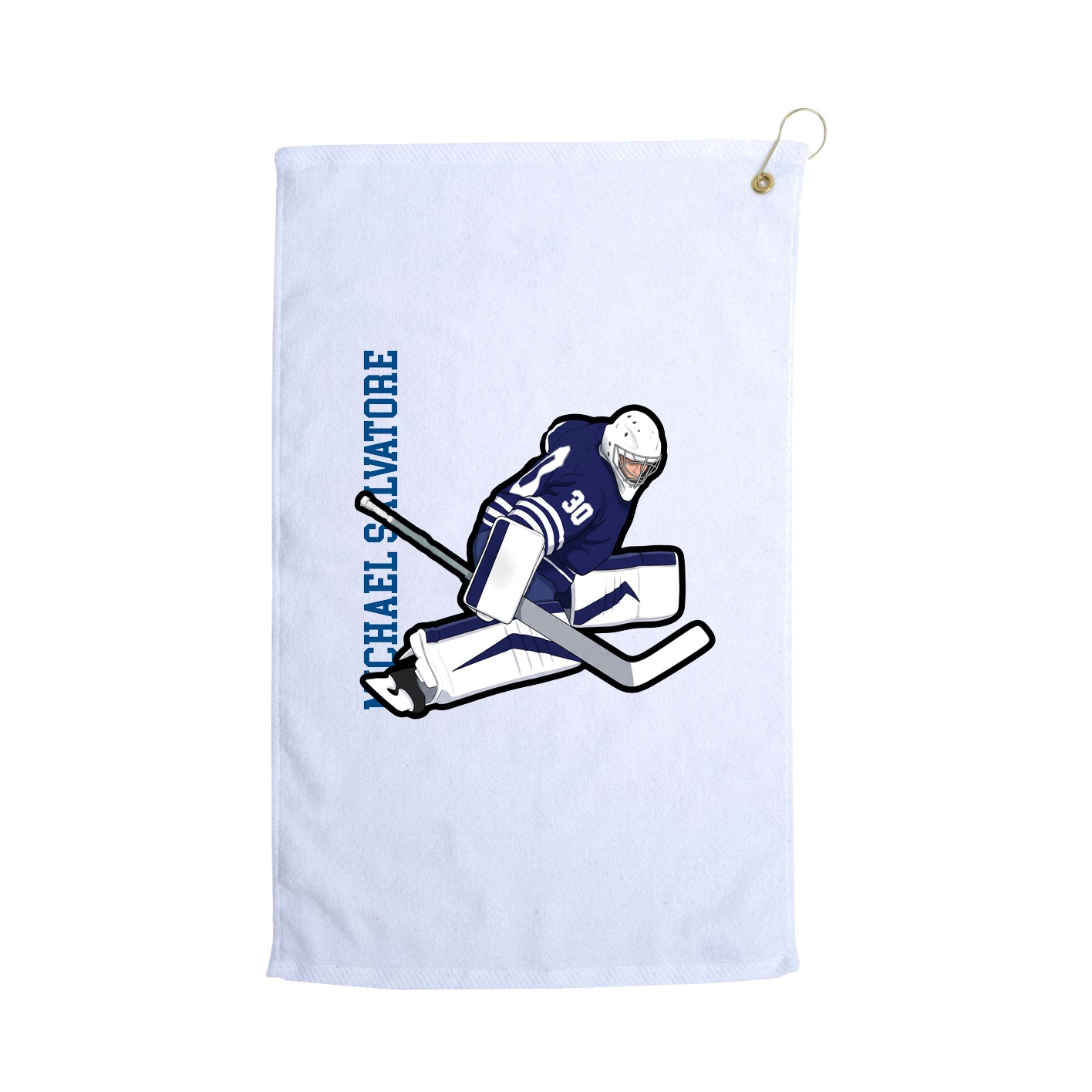 Golf Towel — Name Vertical in White